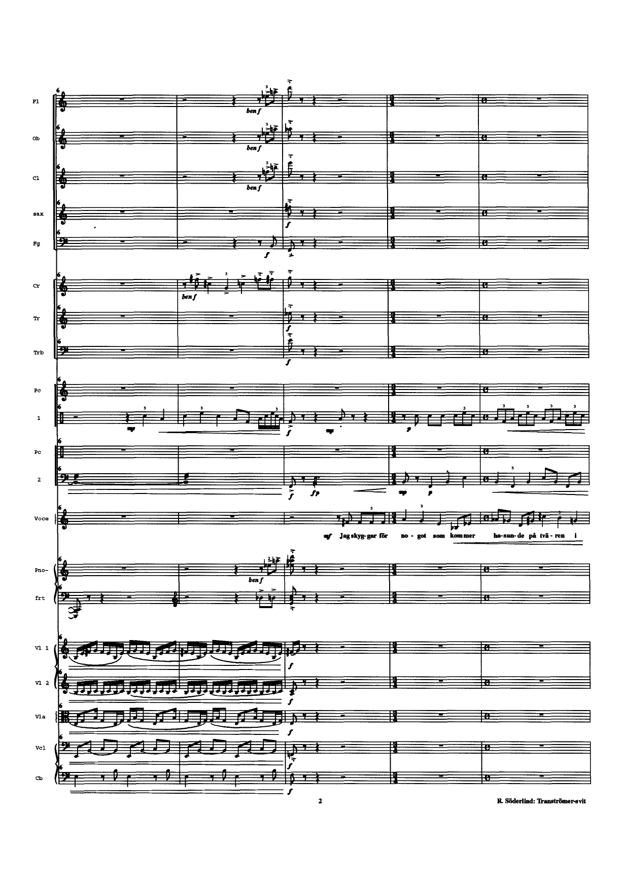 Tranströmer-svit, op. 52 c - för en sångröst och sinfonietta (kammarorkester) - Image 4