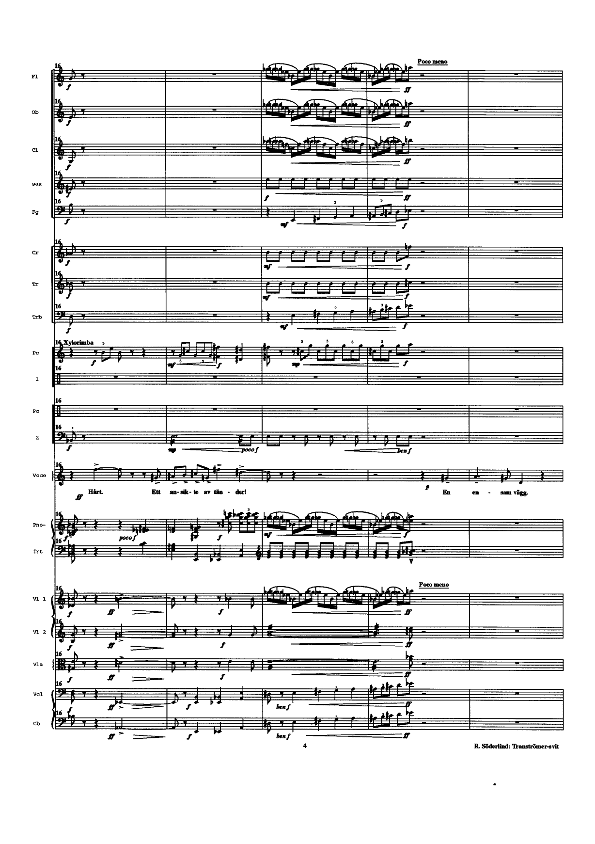 Tranströmer-svit, op. 52 c - för en sångröst och sinfonietta (kammarorkester) - Image 6
