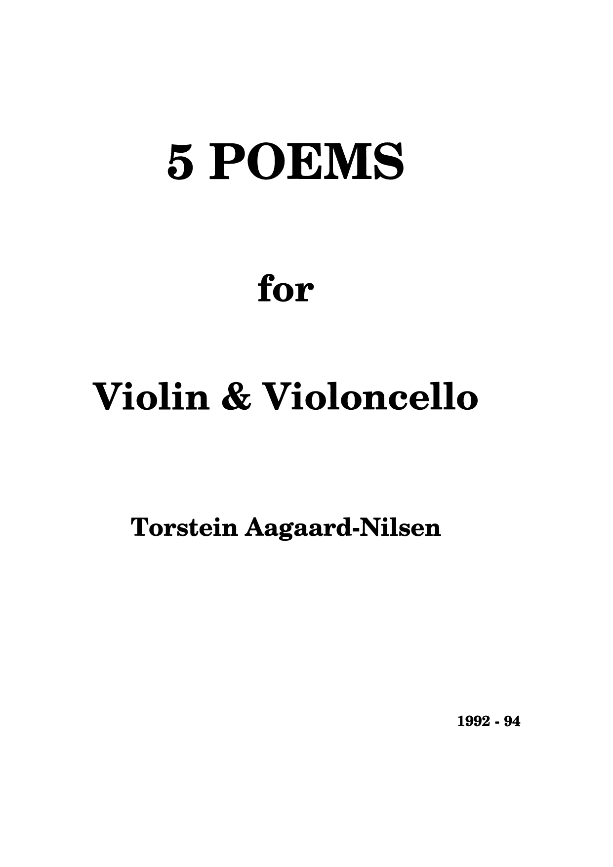 5 Poems for Violin & Violoncello
