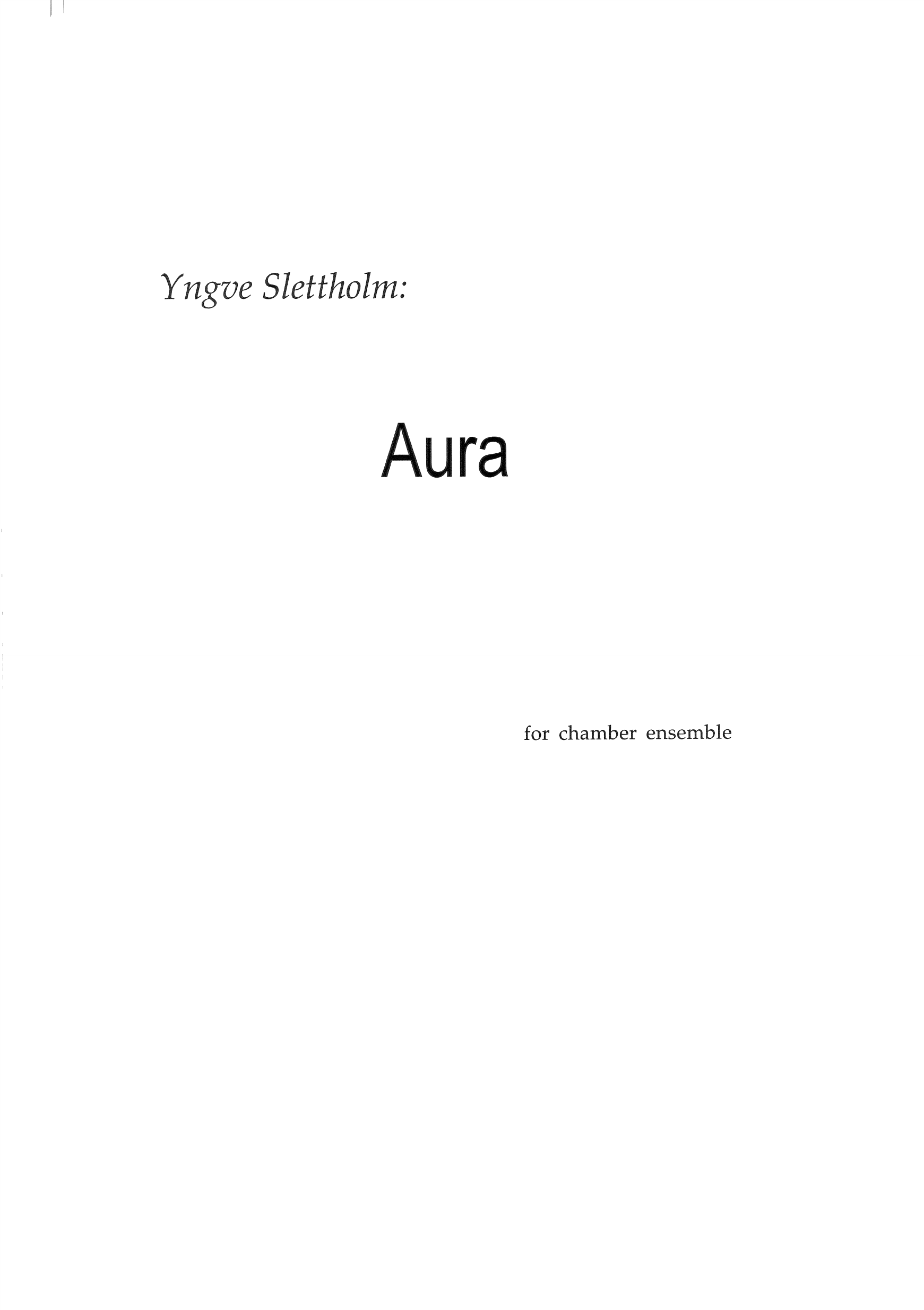 Aura - For Chamber Ensemble