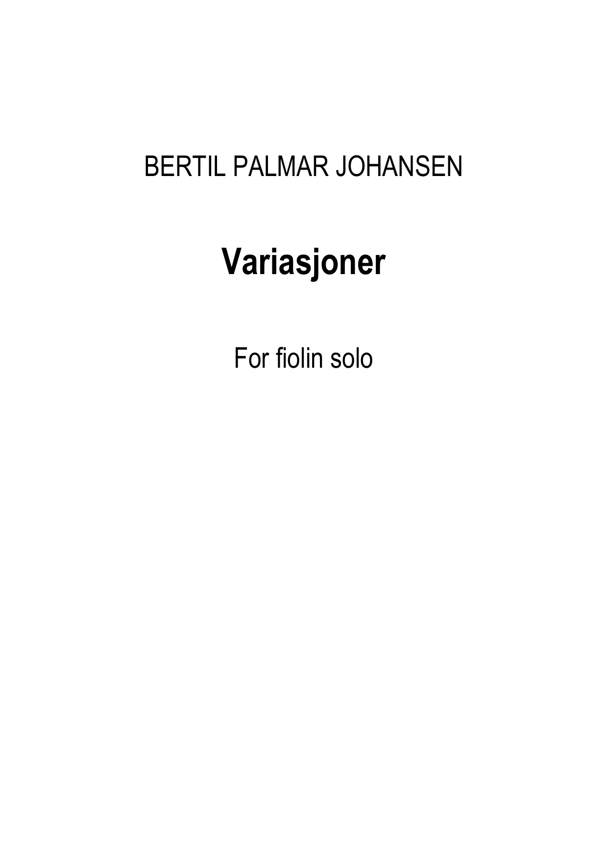 Variasjoner for fiolin solo