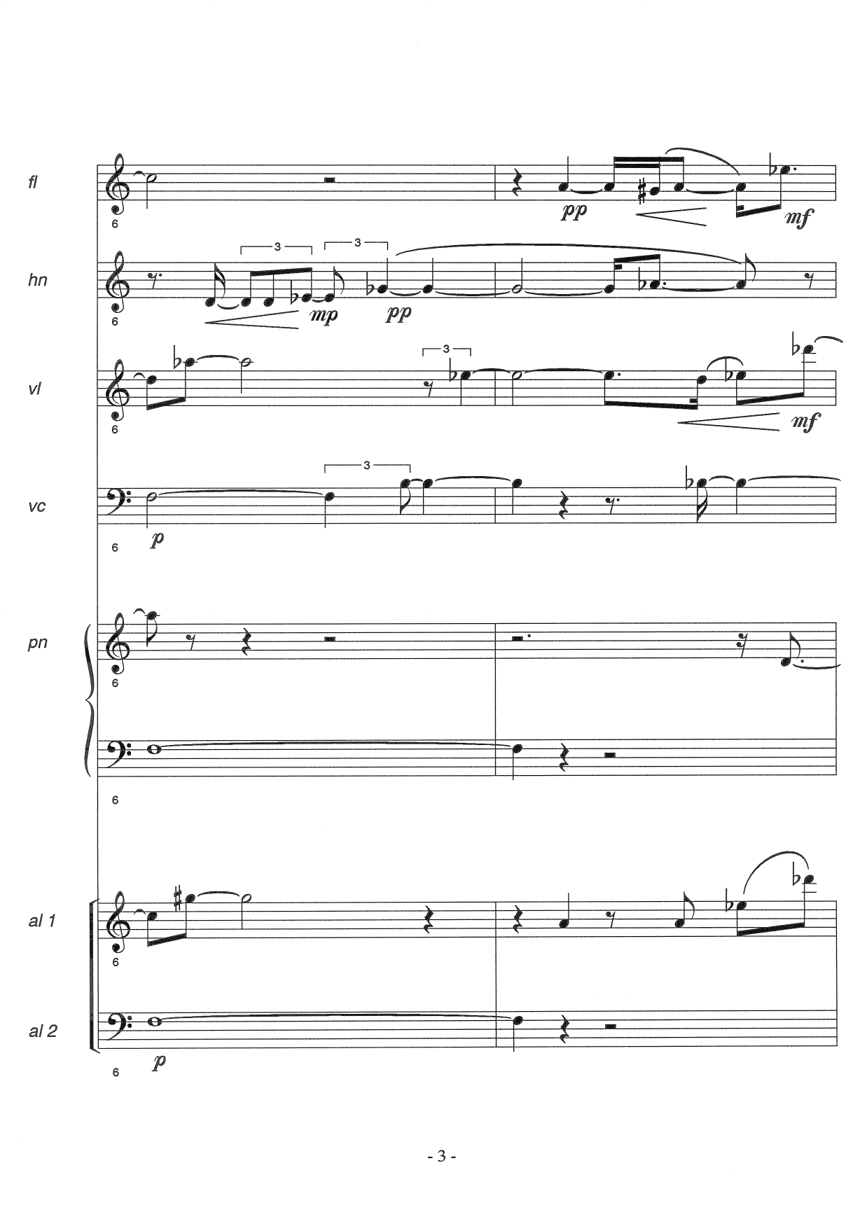 the light in your chest : for flute, horn, violin, cello, piano and/or freely composed amateur orchestra - Image 5