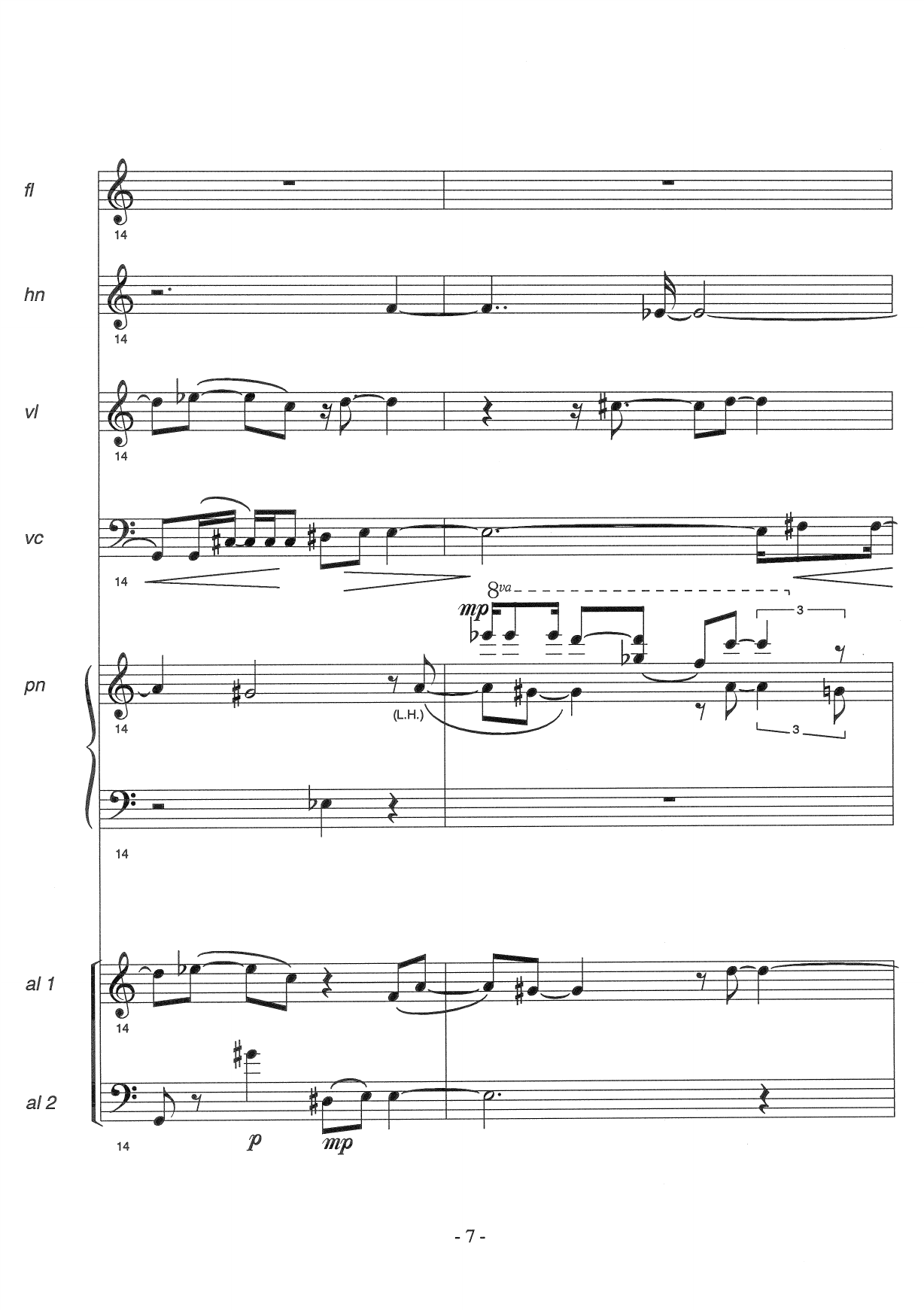 the light in your chest : for flute, horn, violin, cello, piano and/or freely composed amateur orchestra - Image 9