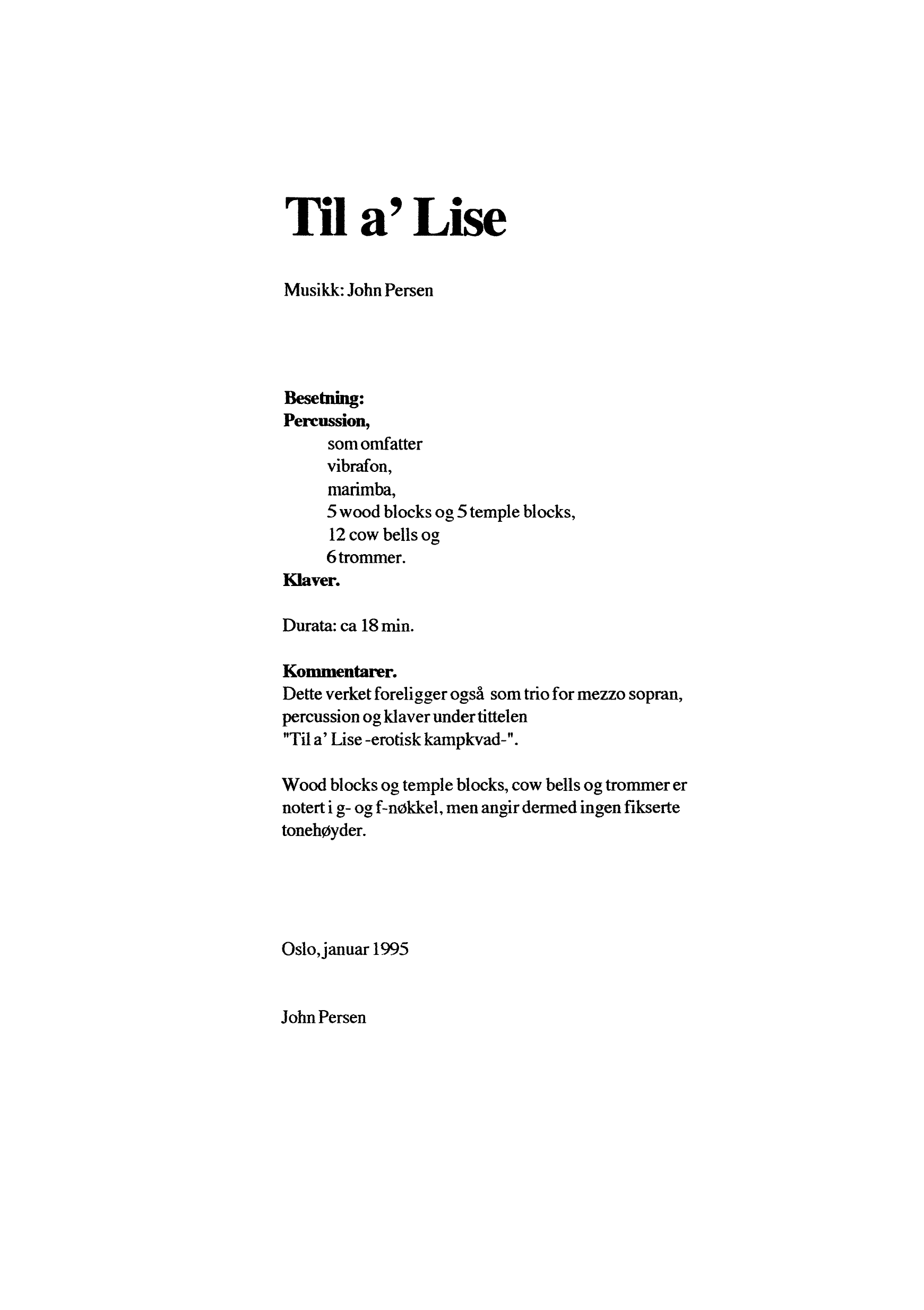 Til a'Lise