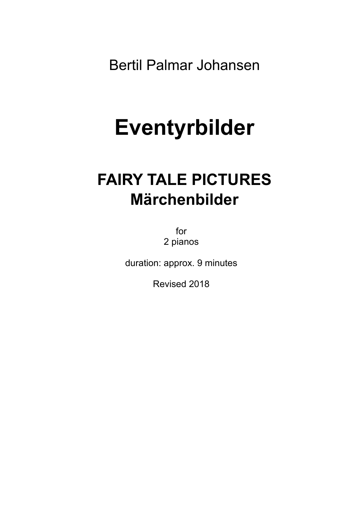 Märchenbilder für 2 Pianos