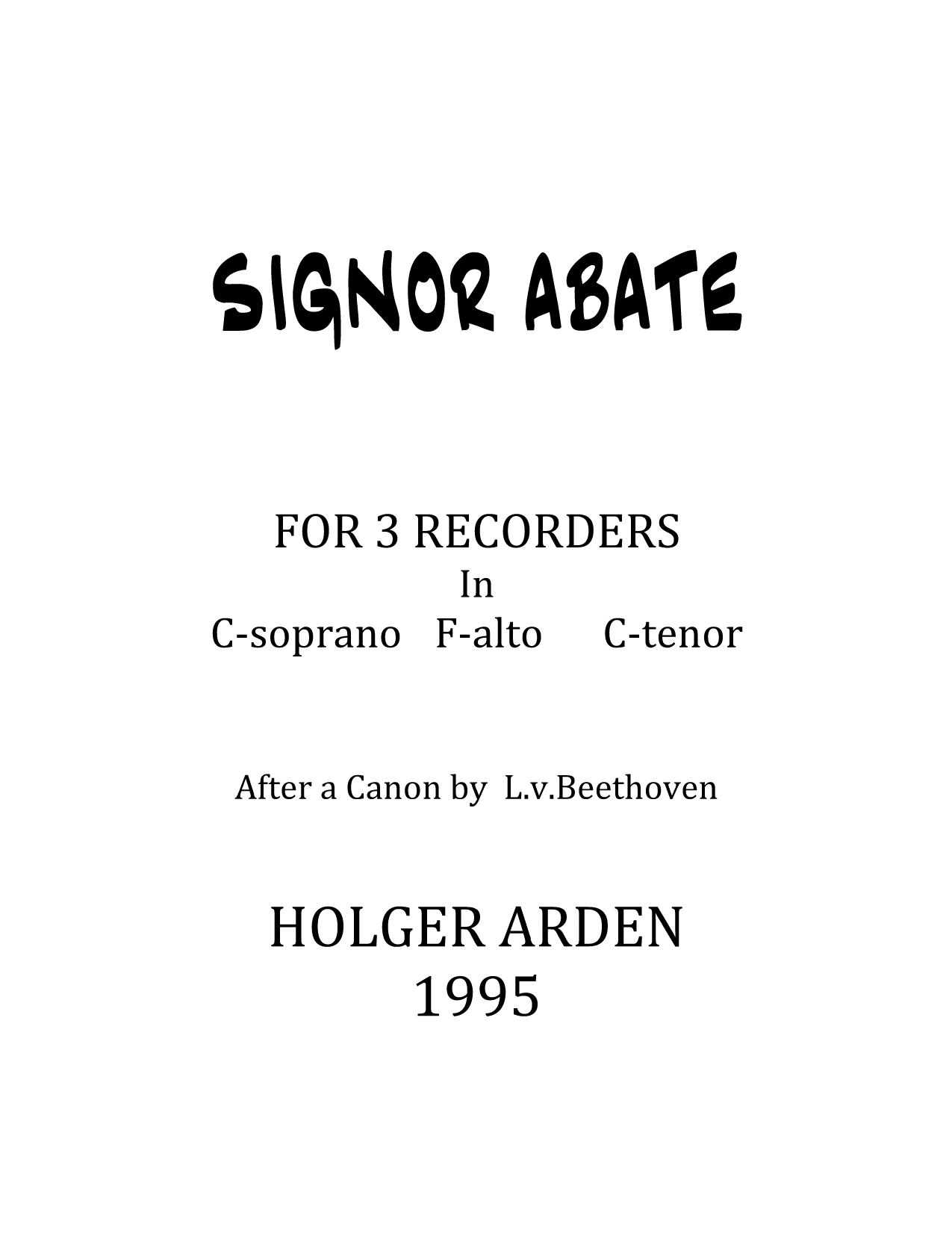 Signor Abate - For 3 recorders