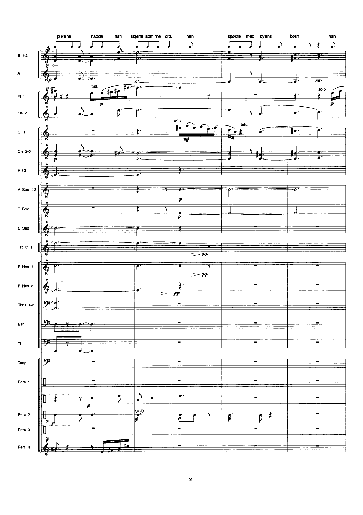 Terje Vigen : For Recitation, Children's Choir, and Band - Image 10