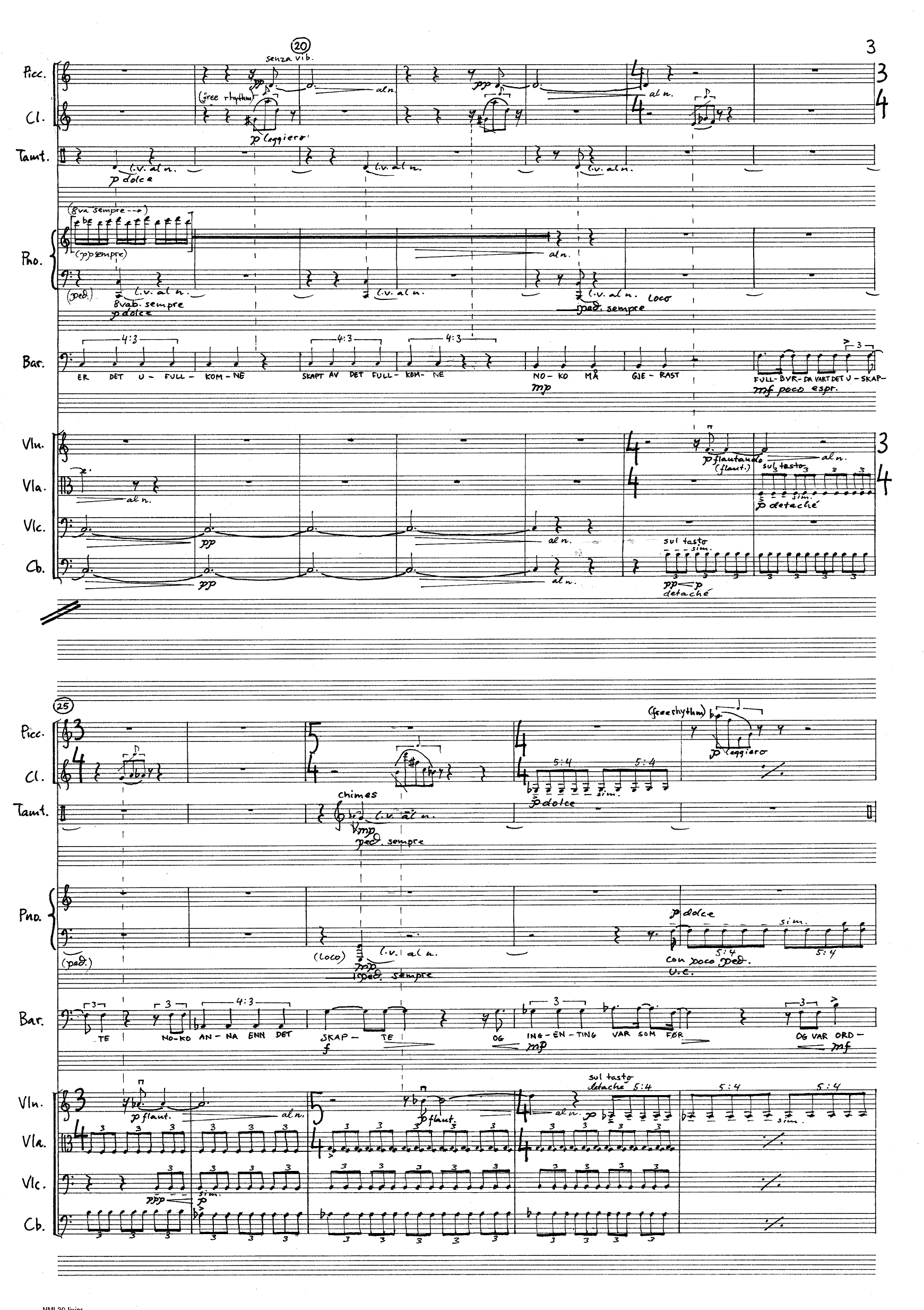 Ei skapingssoge - For chamber orchestra with soprano and baritone soloists - Bilde 5