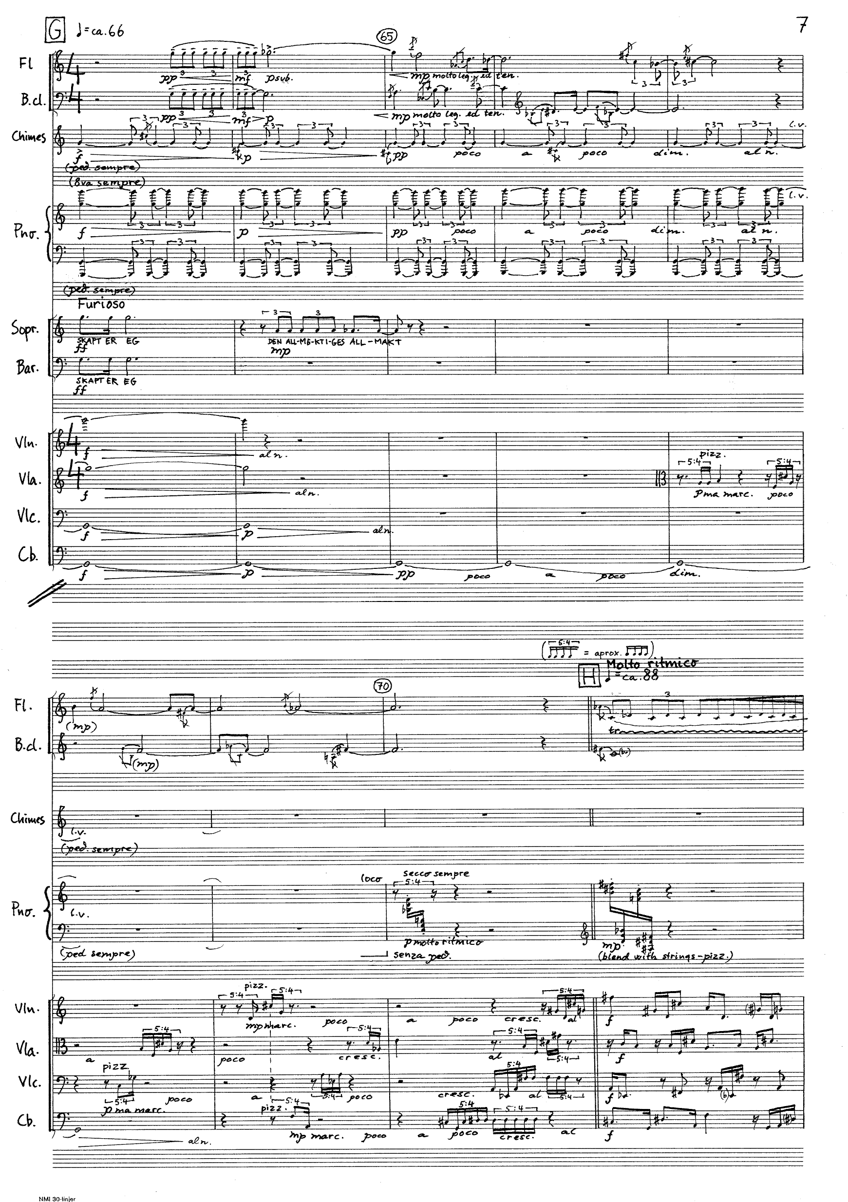 Ei skapingssoge - For chamber orchestra with soprano and baritone soloists - Bilde 9