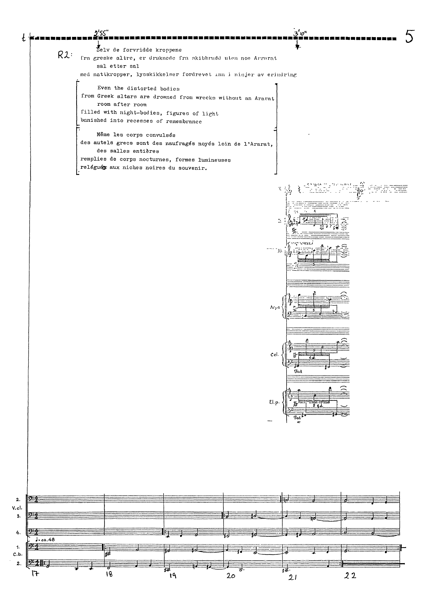 Nedstigningen - For resitatør, orkester, kor(SSAA), sopran og elektroniske klanger - Image 5