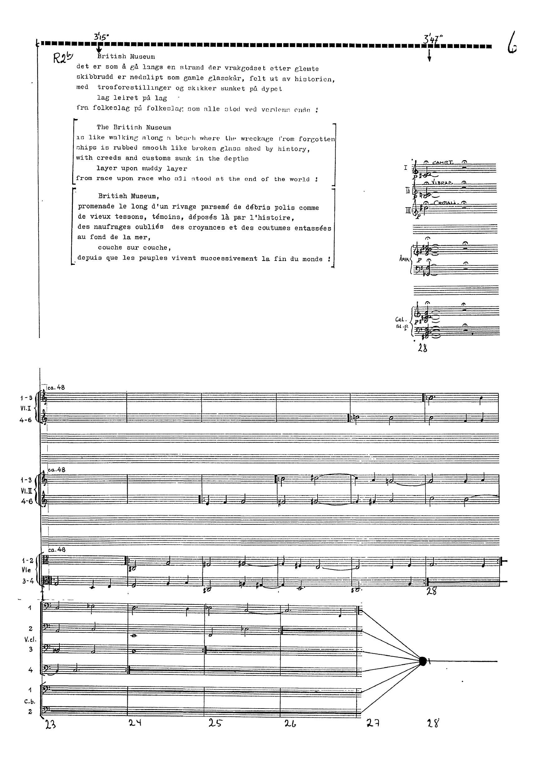 Nedstigningen - For resitatør, orkester, kor(SSAA), sopran og elektroniske klanger - Image 6