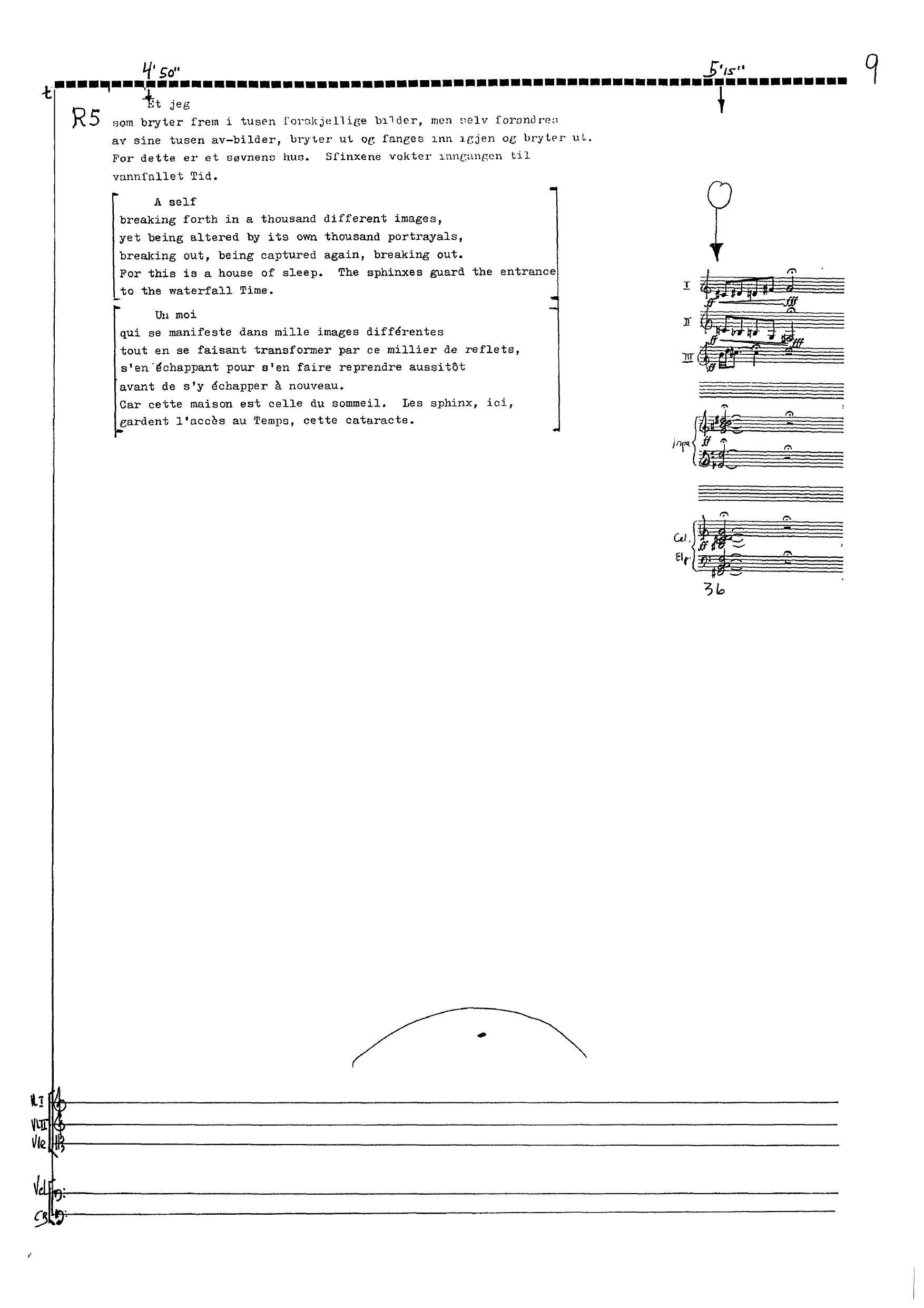 Nedstigningen - For resitatør, orkester, kor(SSAA), sopran og elektroniske klanger - Image 9