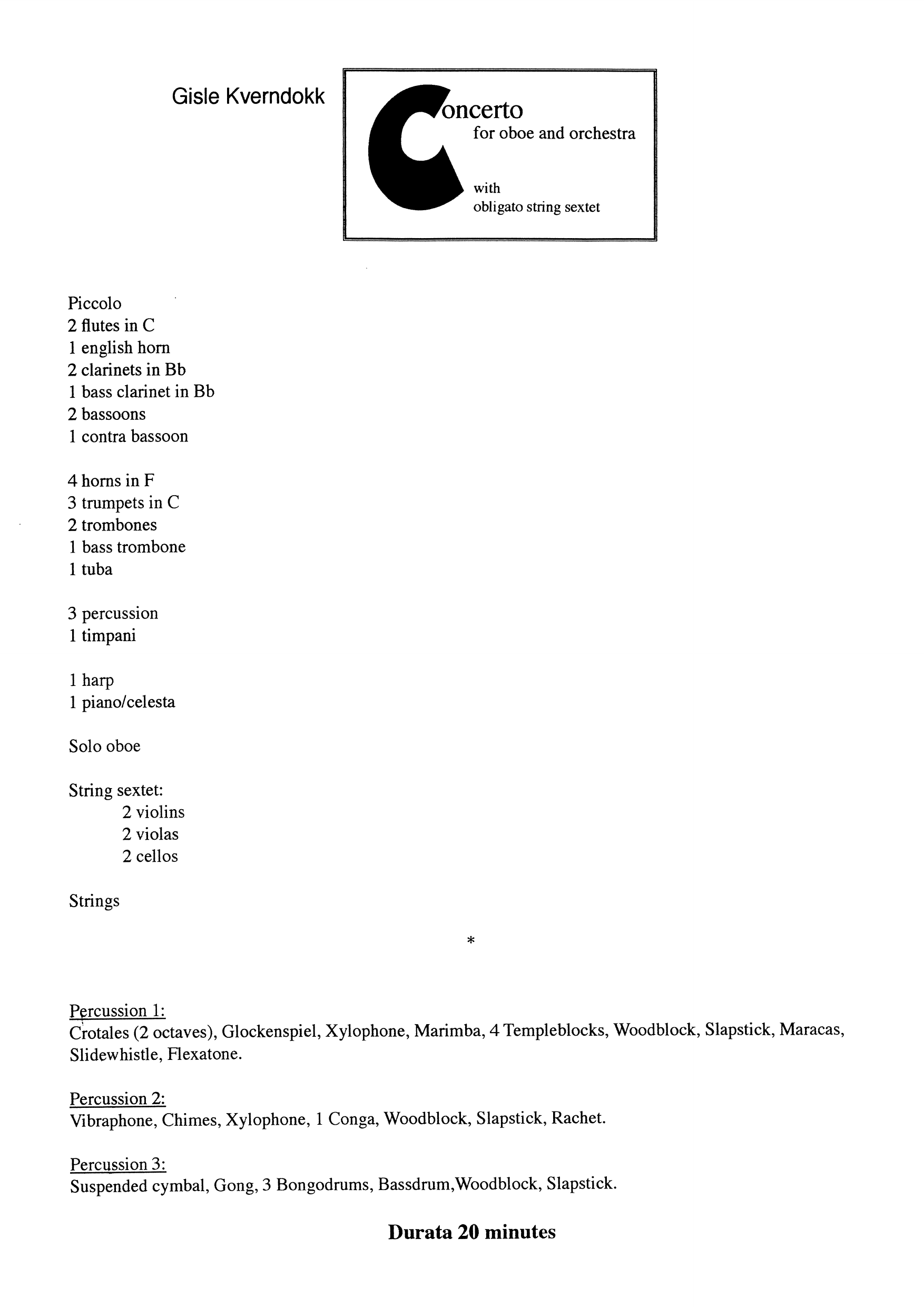 Concerto for Oboe and Orchestra - With Obligato String Sextet - Image 2