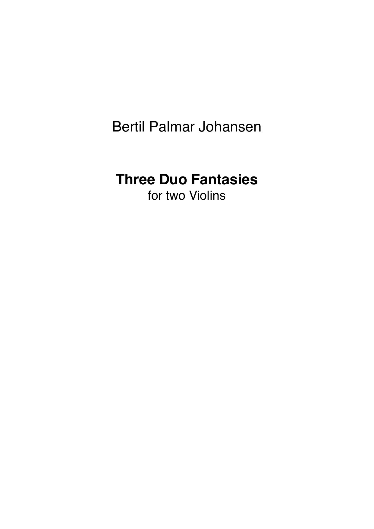 Three Duo Fantasies - for two Violins