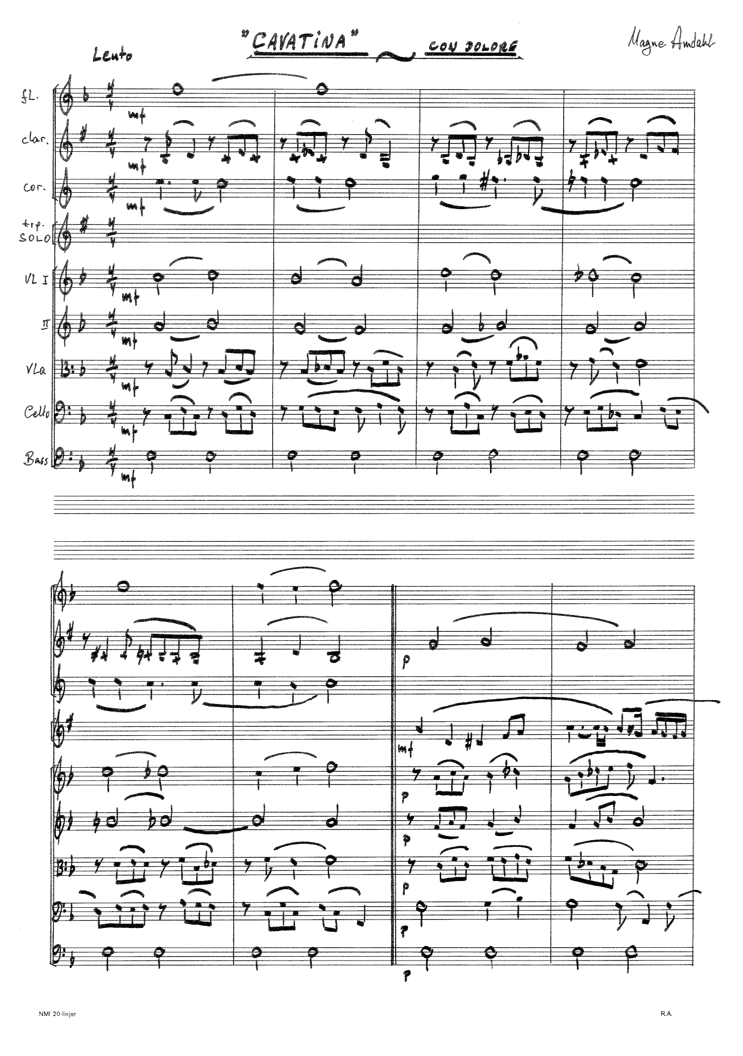 Cavatina con dolore