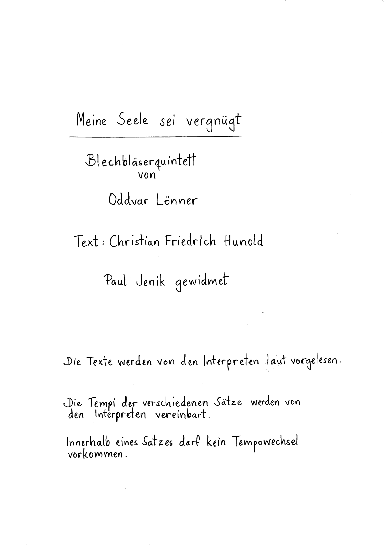 Meine Seele sei vergnügt - Blechbläserquintett