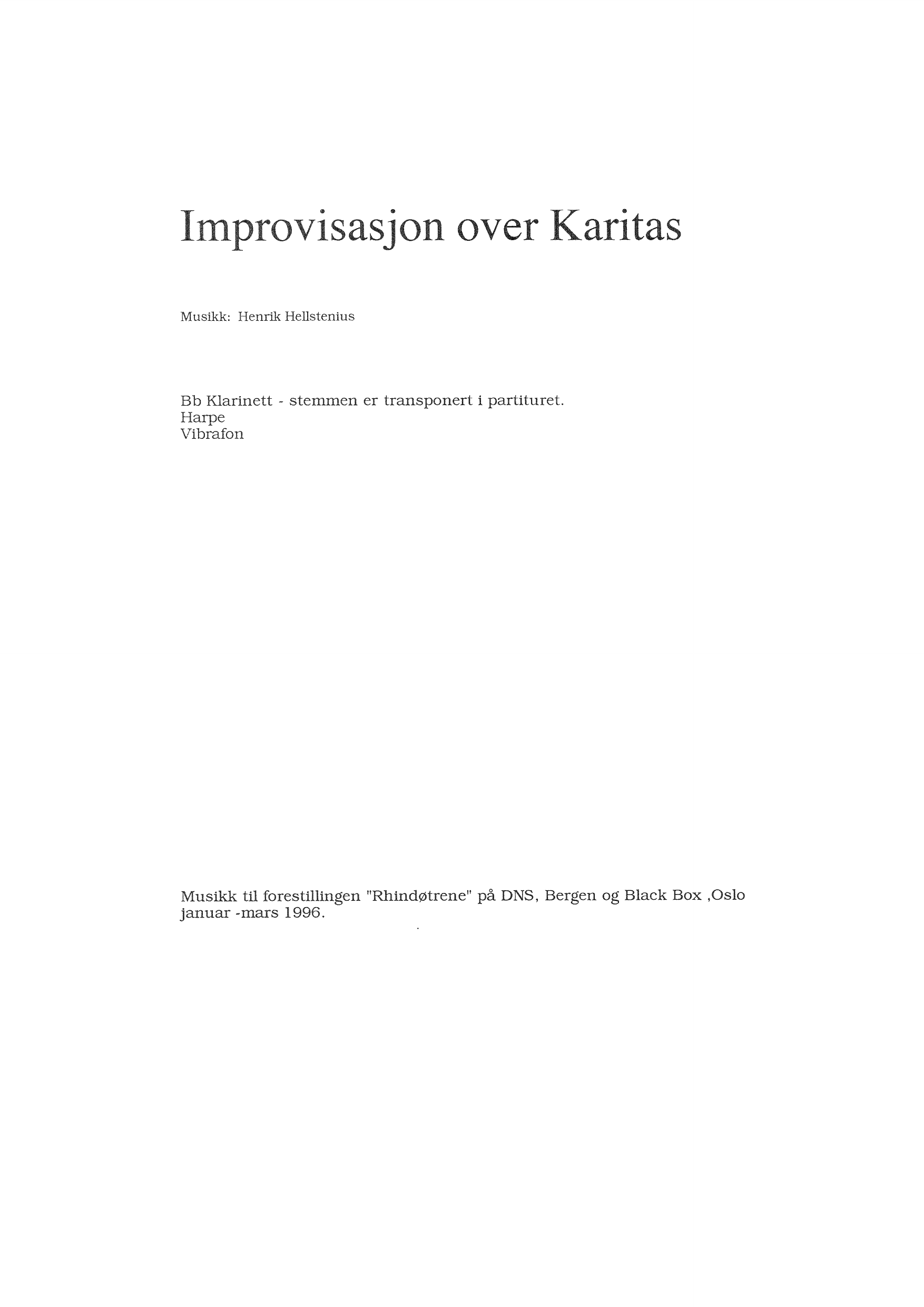 Improvisasjon over Karitas
