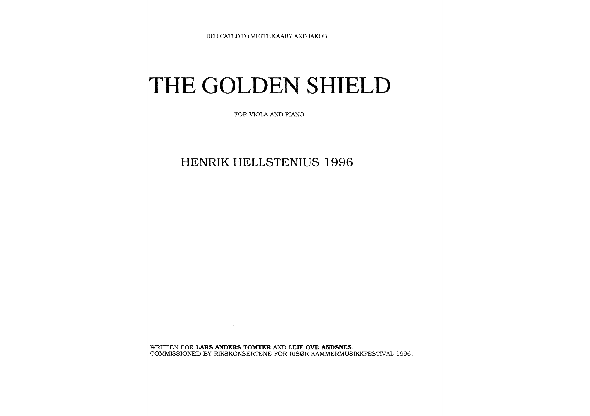 The Golden Shield - For Viola and Piano
