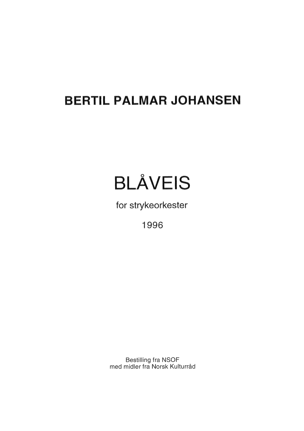 Blåveis - For Strykeorkester