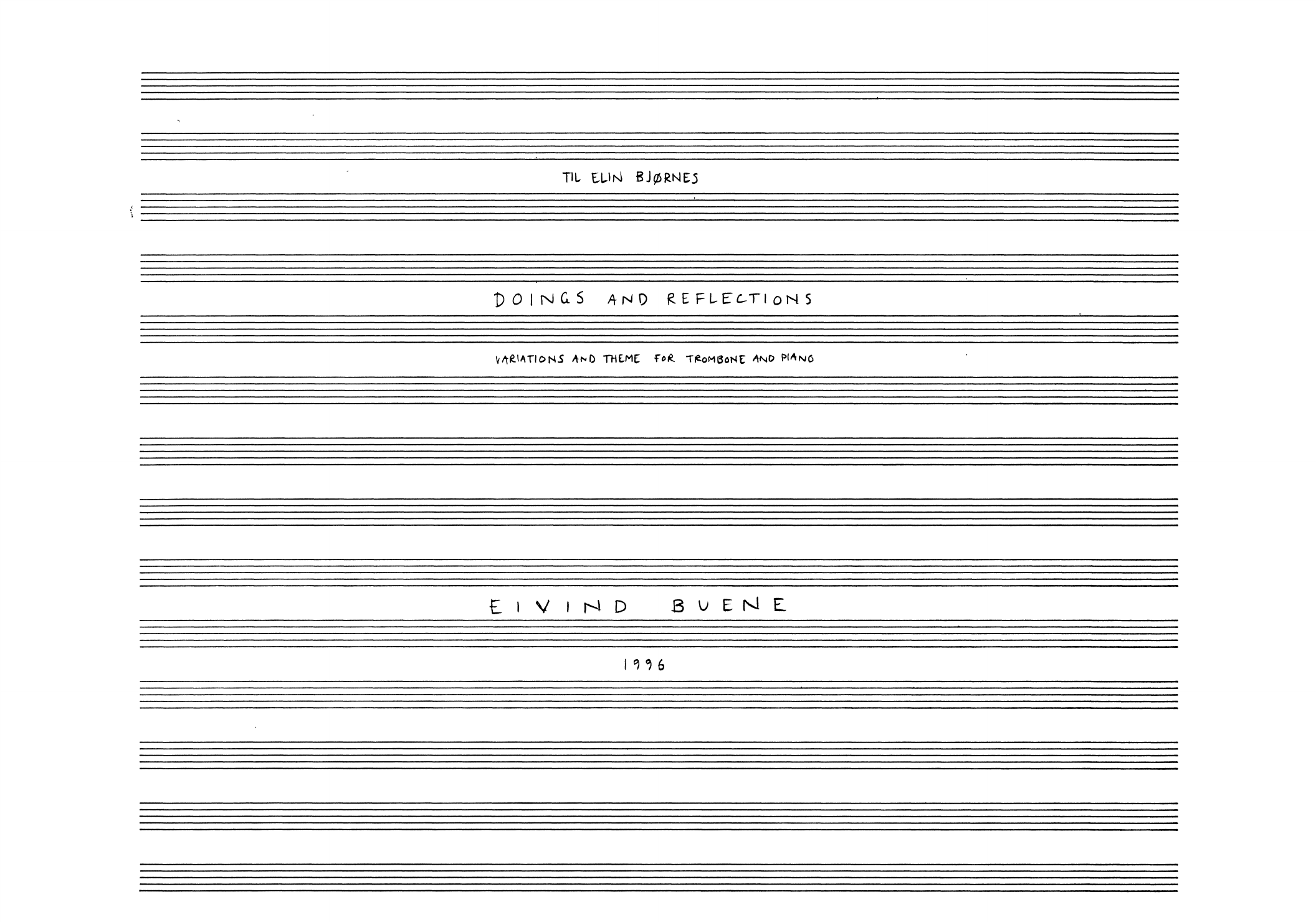 Doings and Reflections - Variations and Theme for Trombone and Piano