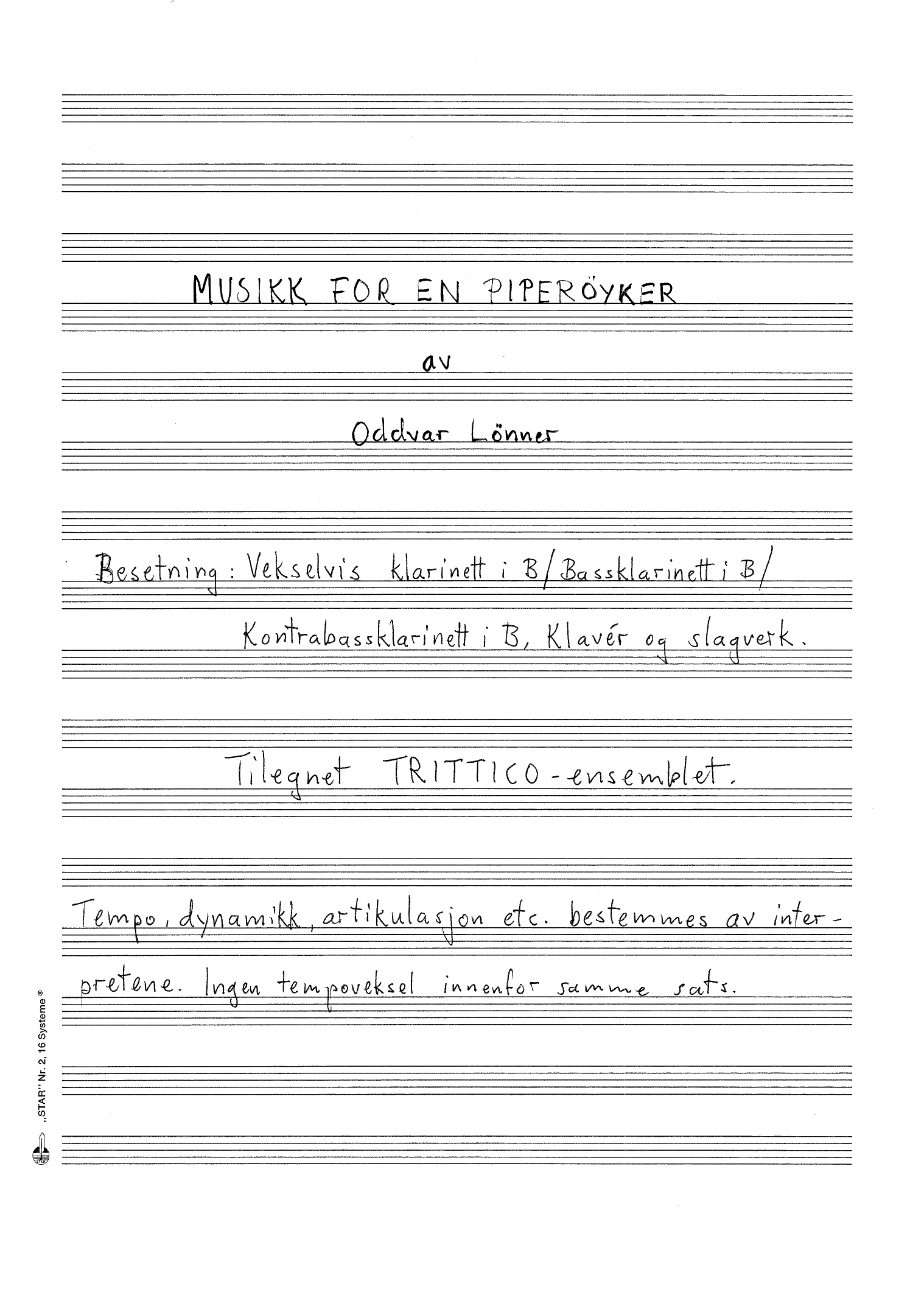 Musikk for en piperøyker, op. 63