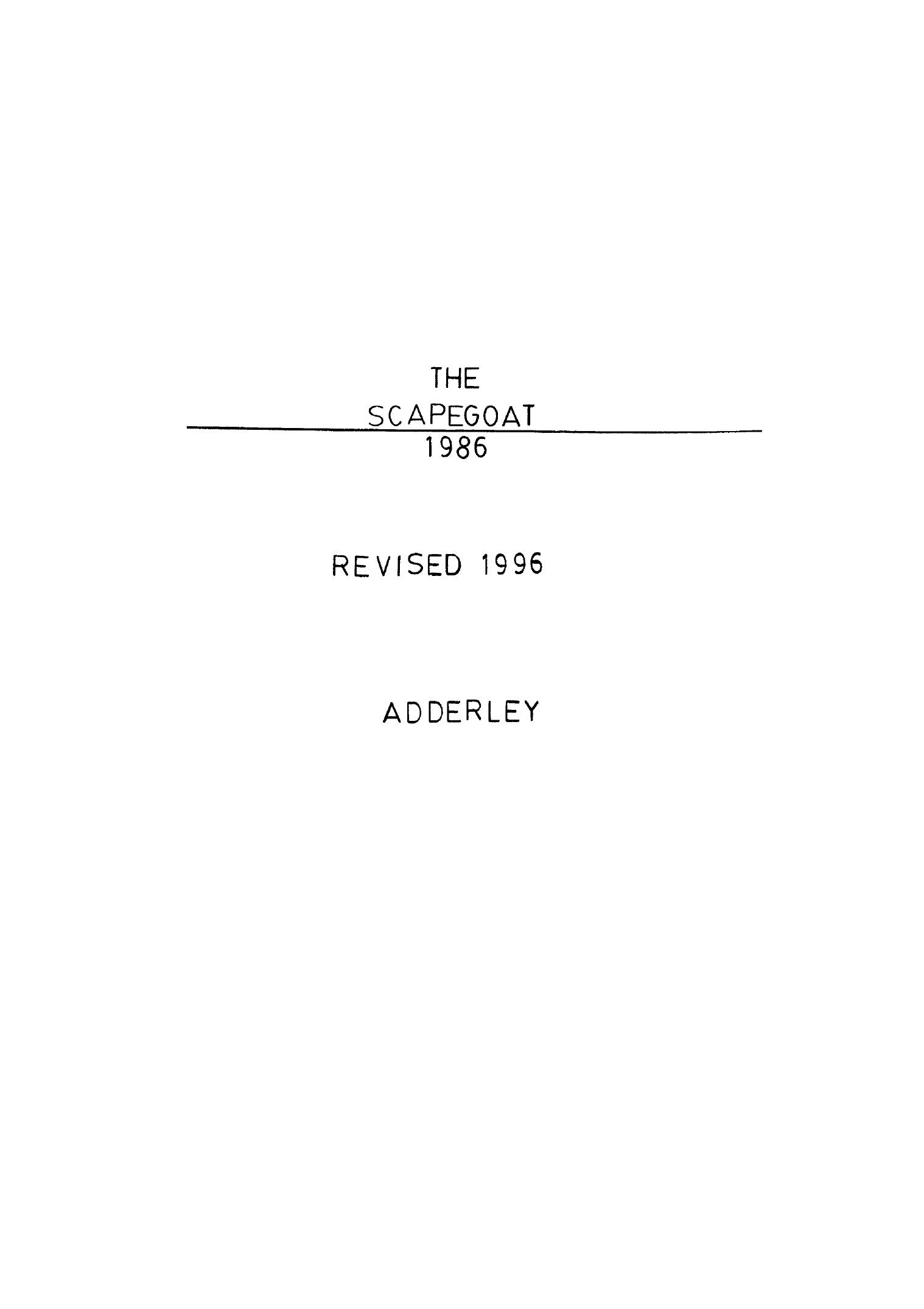 The Scapegoat
