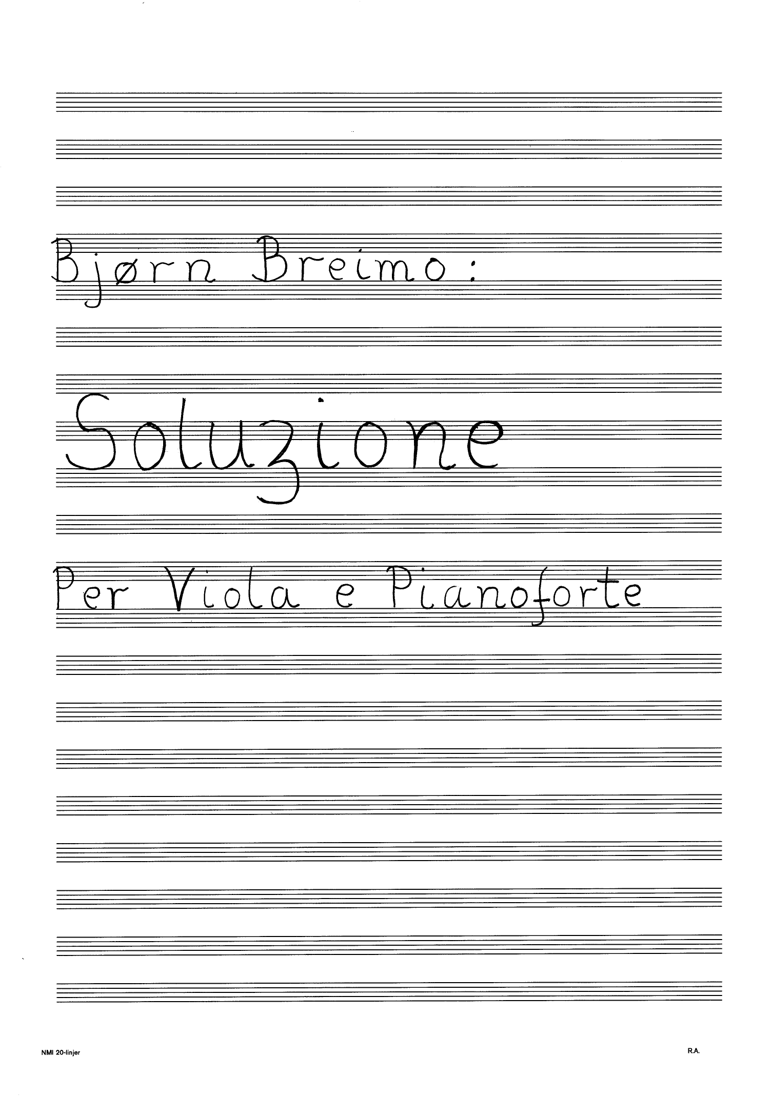 Soluzione - Per Viola e Pianoforte
