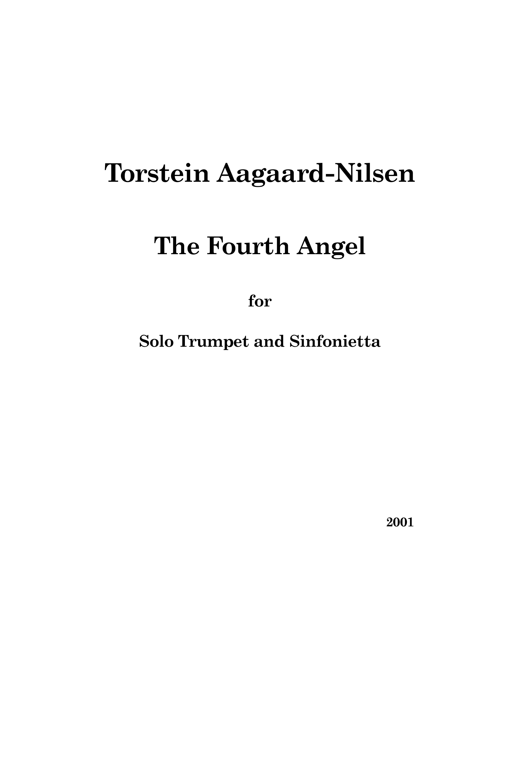 The Fourth Angel - For Trumpet and Sinfonietta