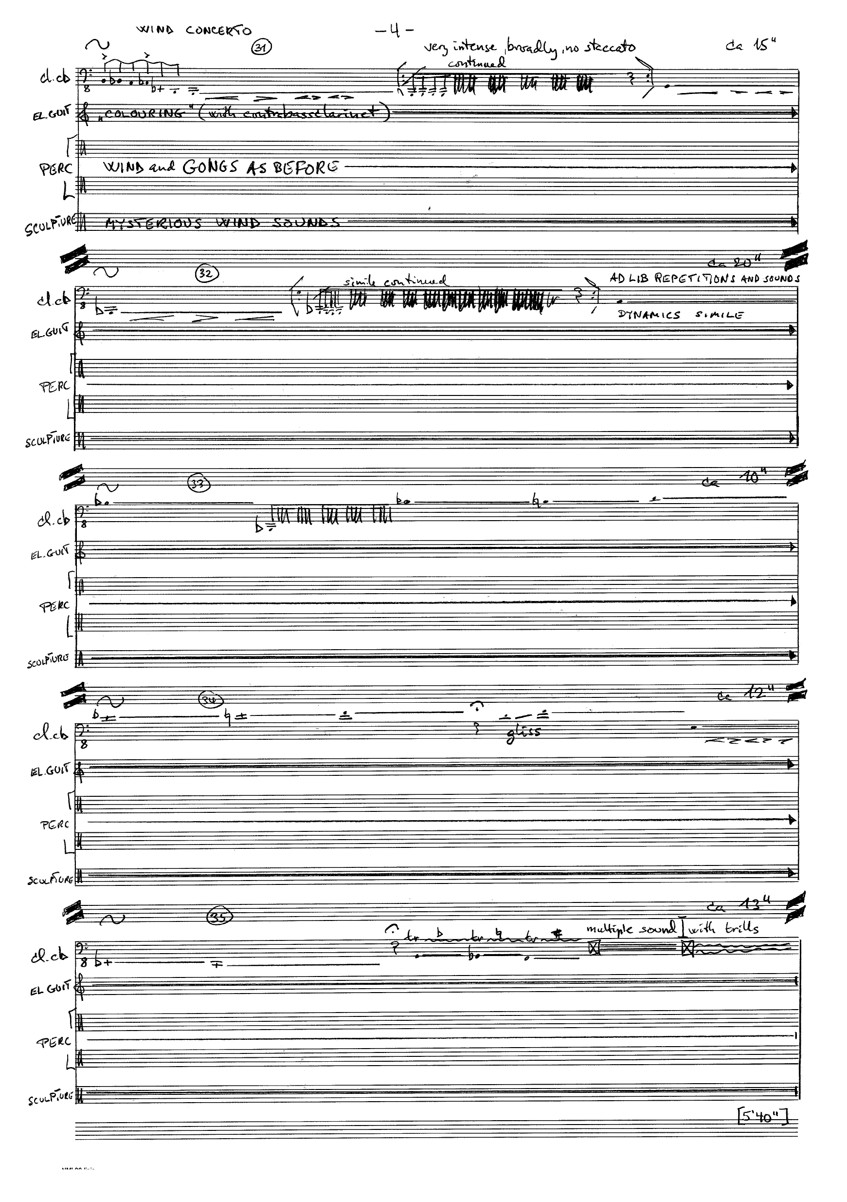 Wind Concerto for Electric Guitar, Electric Bass/Contrabass, Drums/Percussion, Sculpture and Wind Orchestra, Op. 69 - Bilde 6