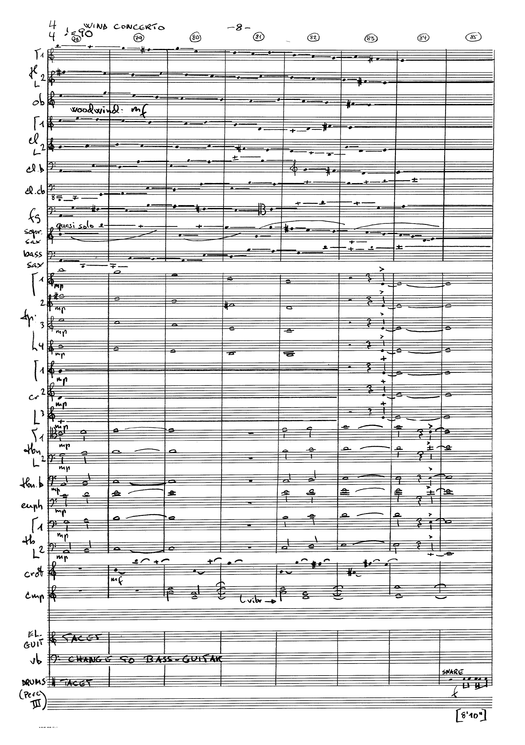 Wind Concerto for Electric Guitar, Electric Bass/Contrabass, Drums/Percussion, Sculpture and Wind Orchestra, Op. 69 - Bilde 10