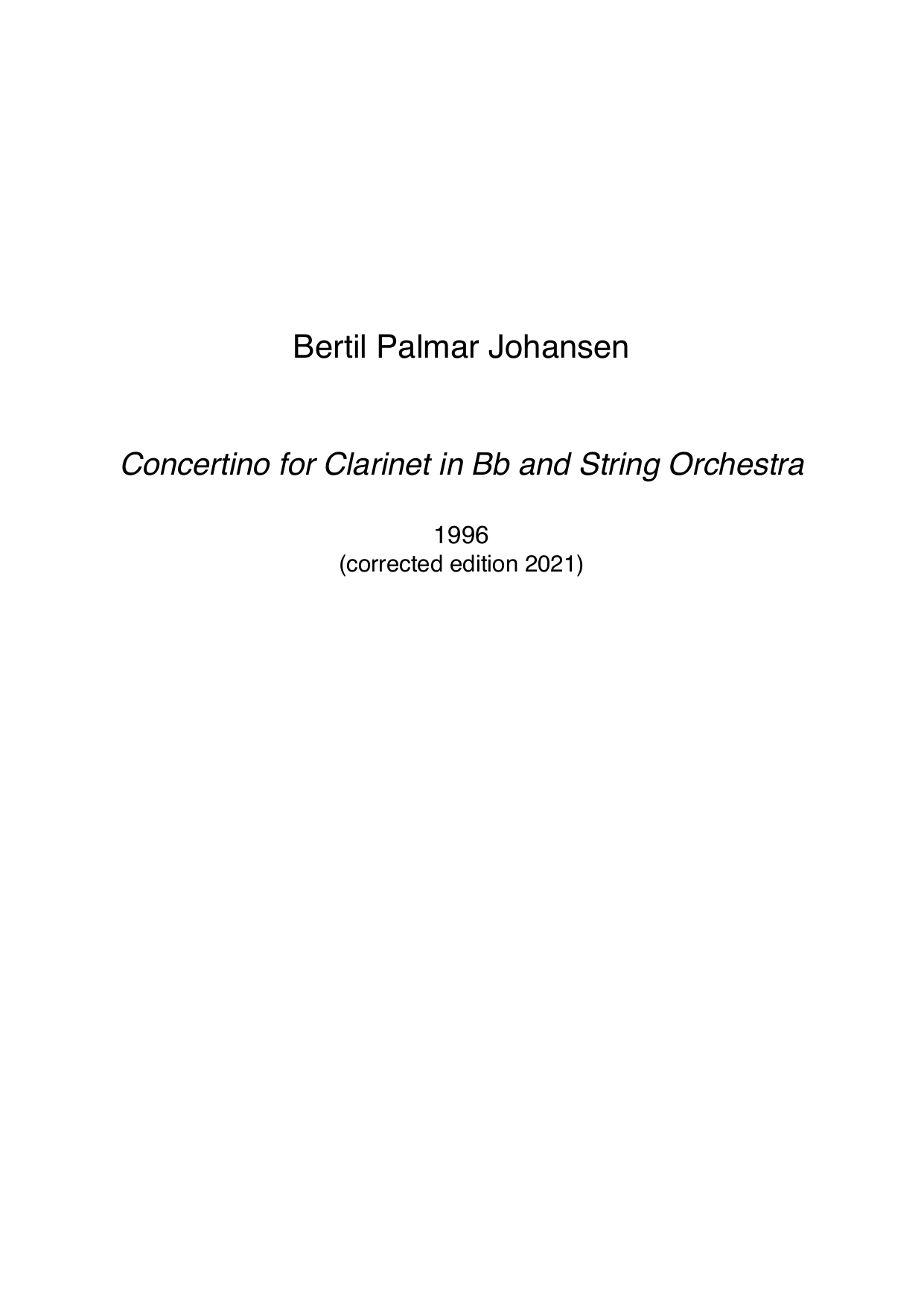 Concertino for Clarinet and Strings