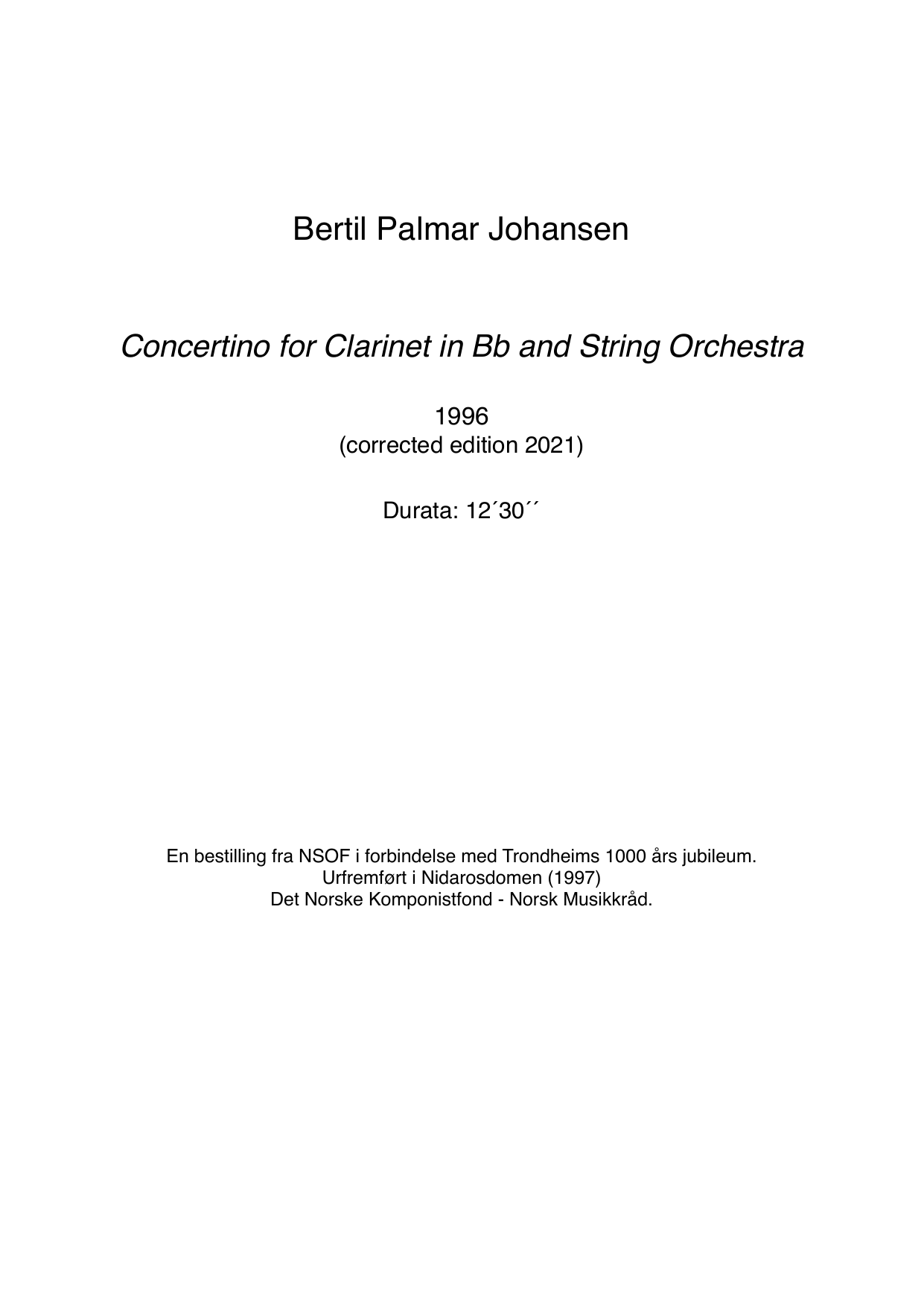 Concertino for Clarinet and Strings - Image 3