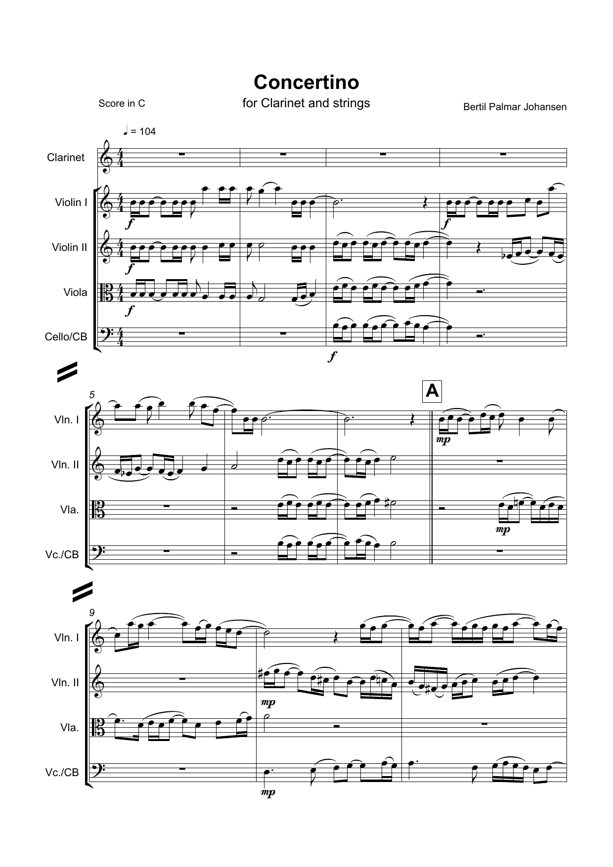 Concertino for Clarinet and Strings - Image 5