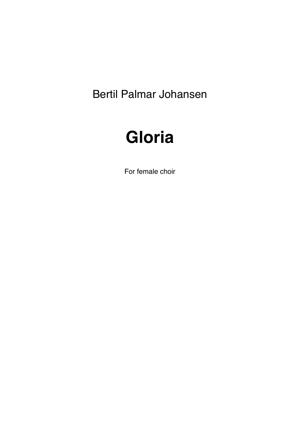 Gloria - For female choir