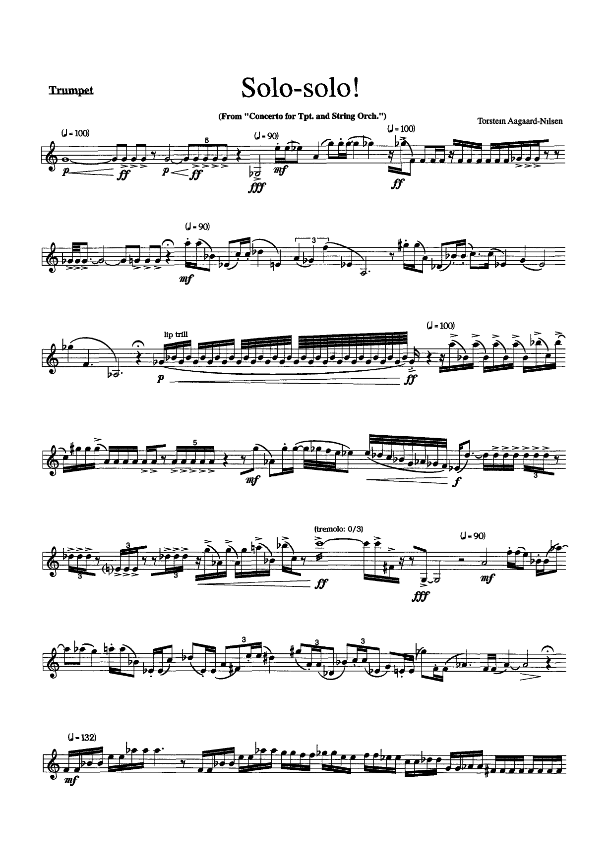 Solo-solo! - For Solo Trumpet : From Concerto for Trumpet and String Orchestra - Image 2