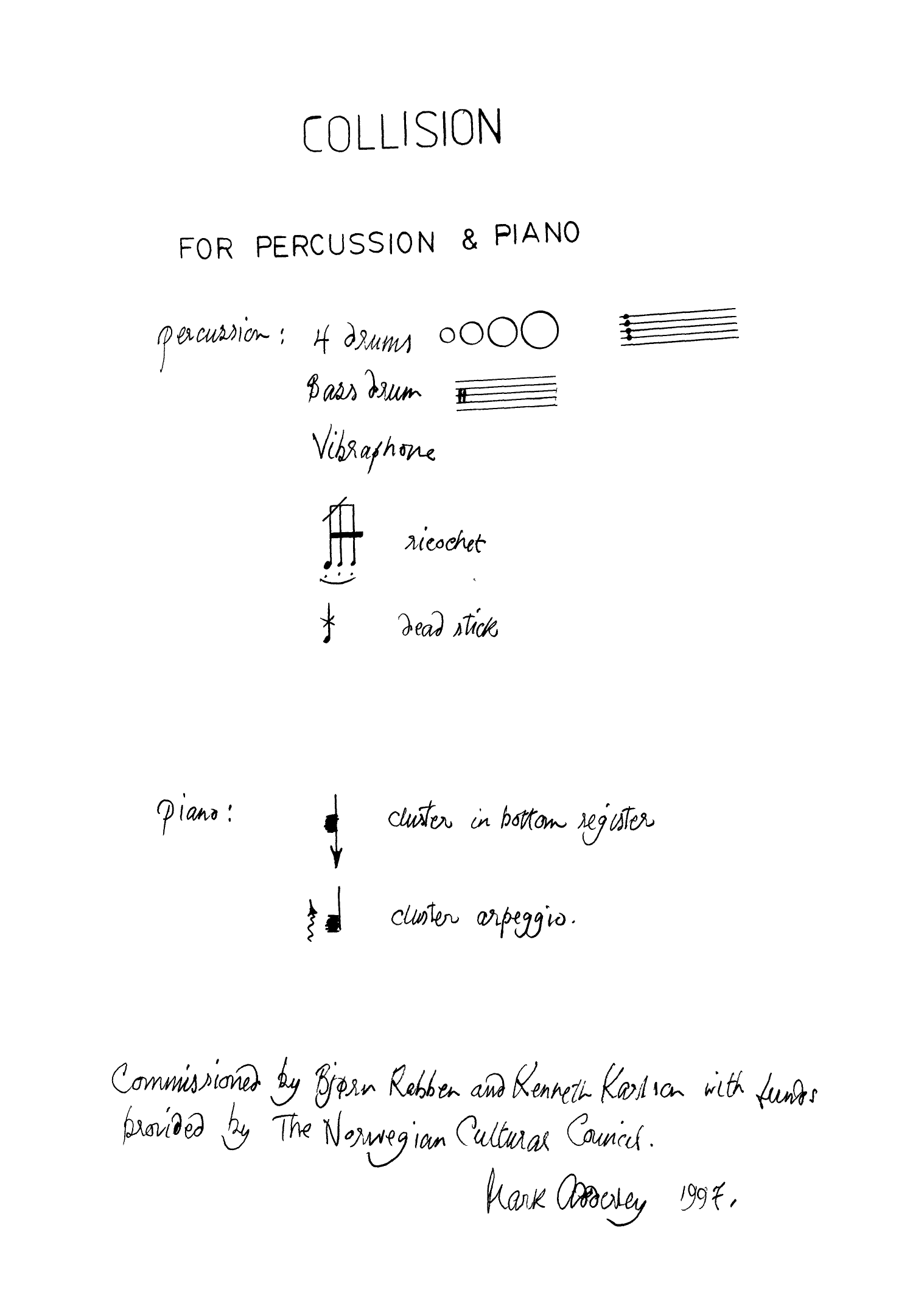 Collision - For Percussion & Piano