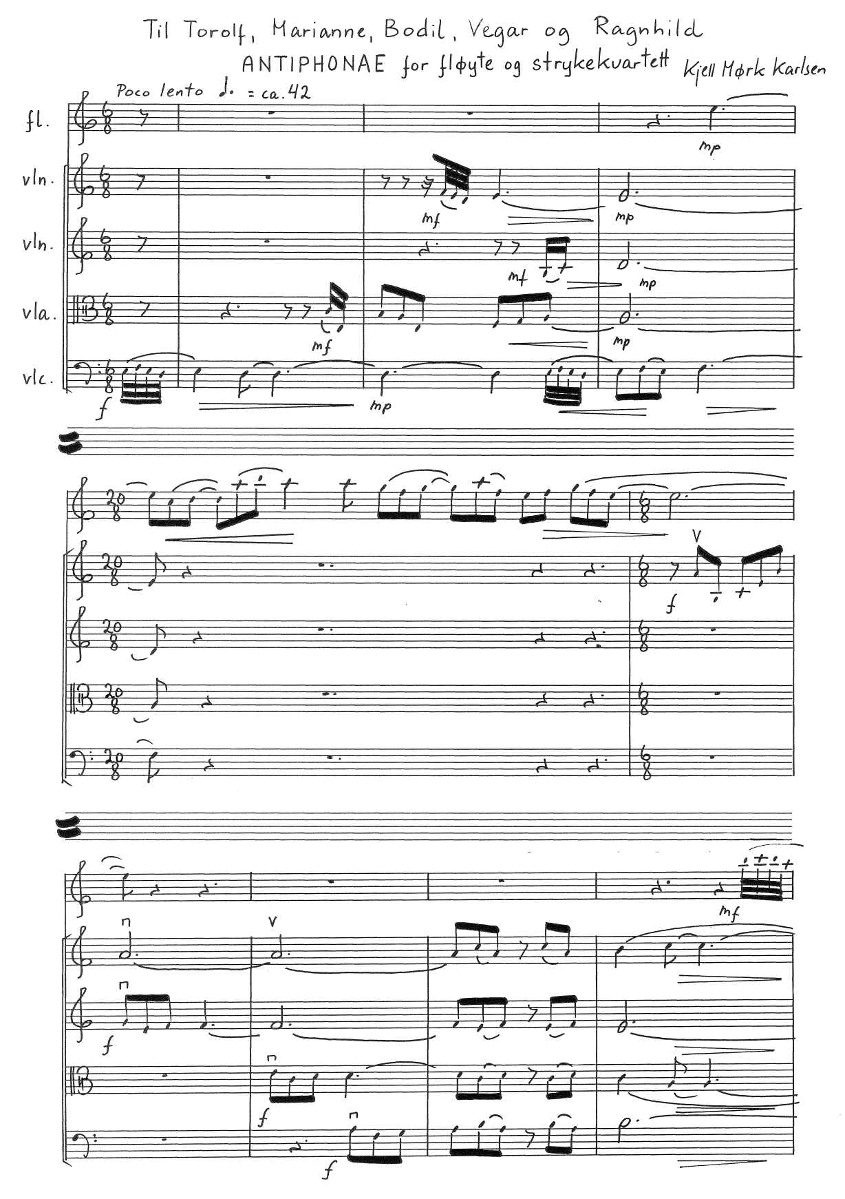 Antiphonae - For fløyte og strykekvartett, op. 119 - Bilde 3