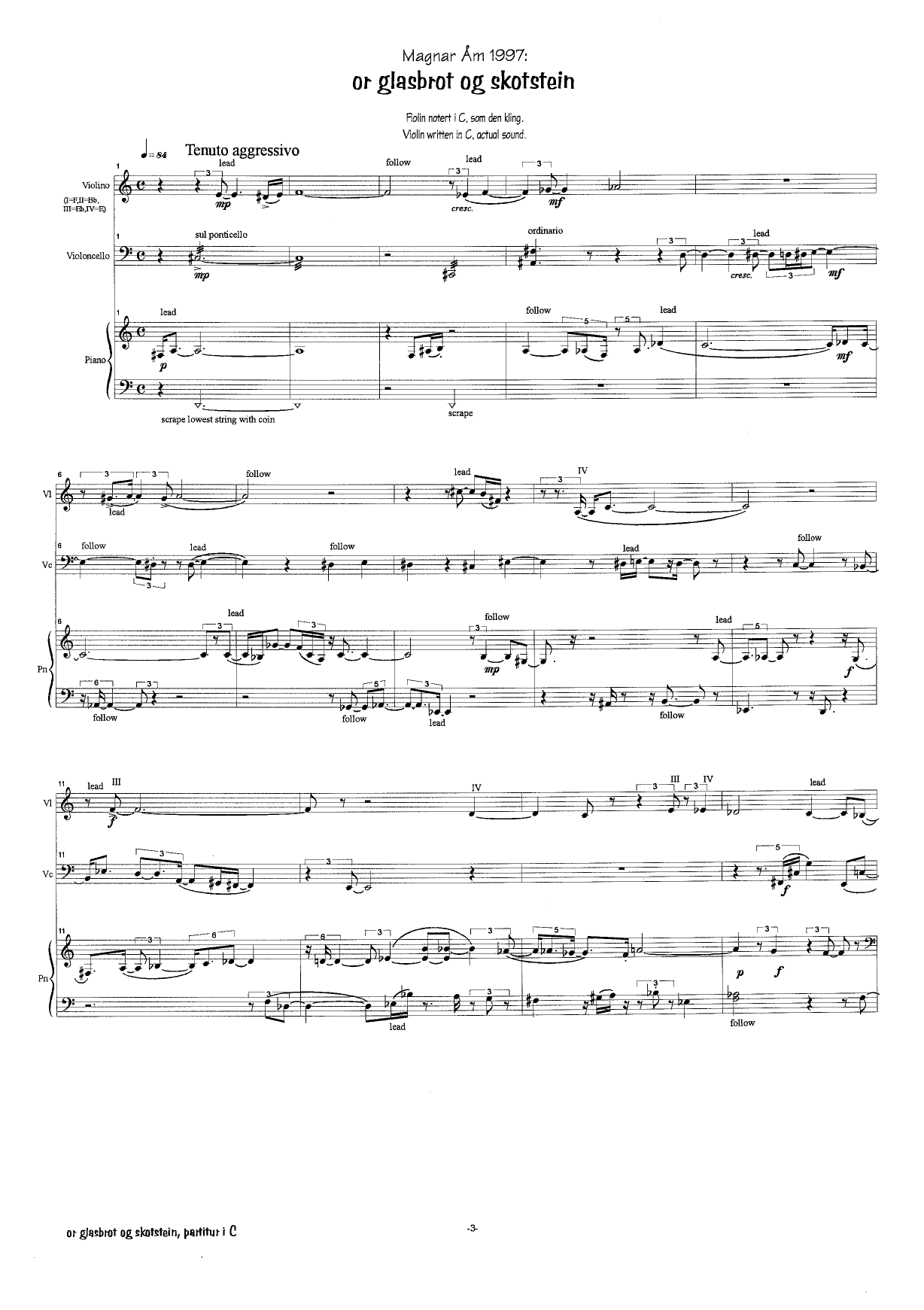 from splintered glass and shattered stone : violin(special tuning), cello and piano - Image 3