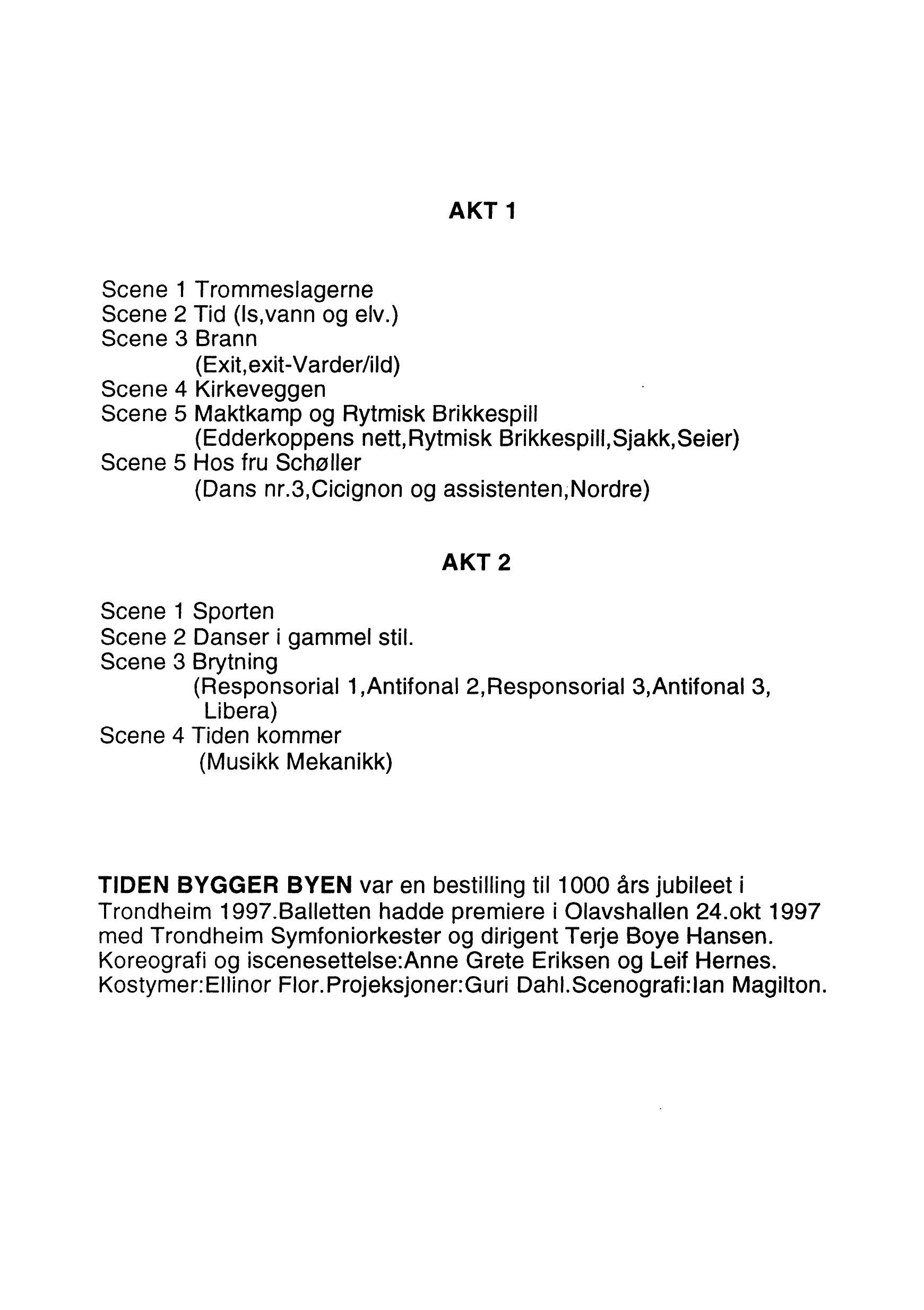 Tiden bygger byen : Ballet in Two Acts - Image 3