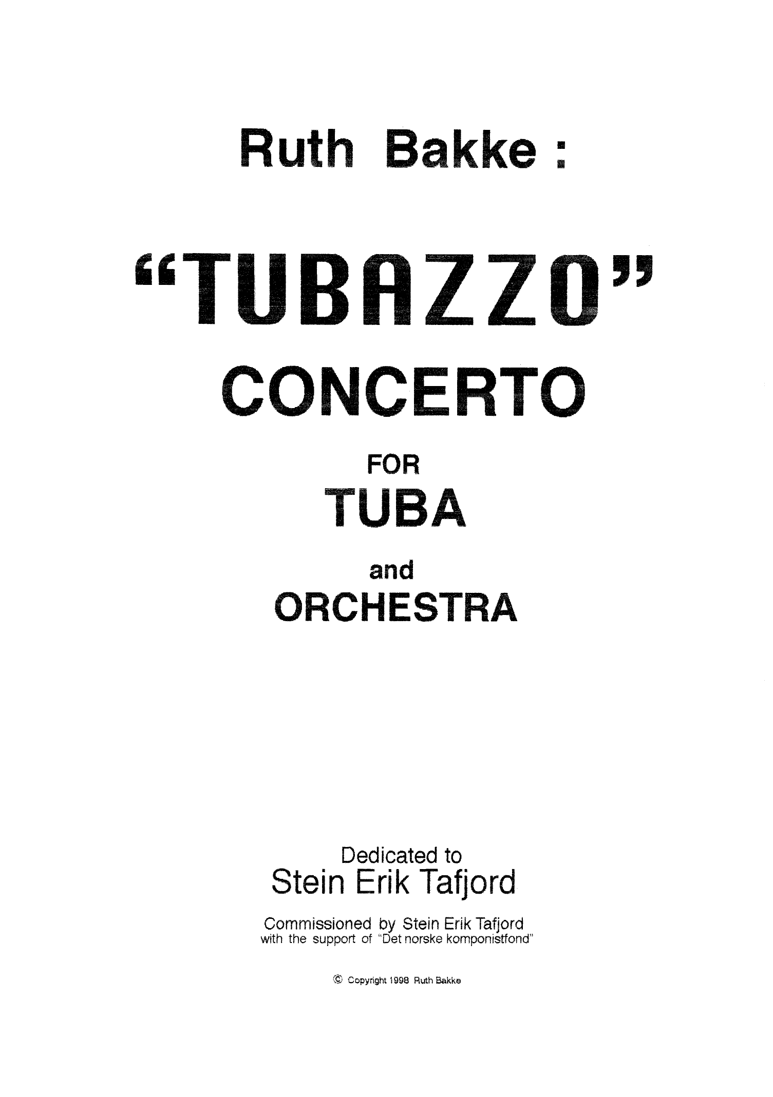 Tubazzo - Concerto for Tuba and Orchestra