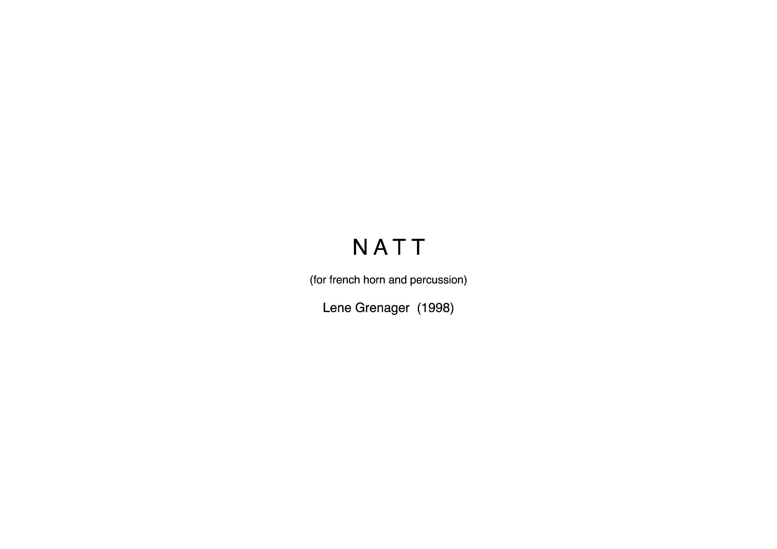 Natt - For french horn and percussion