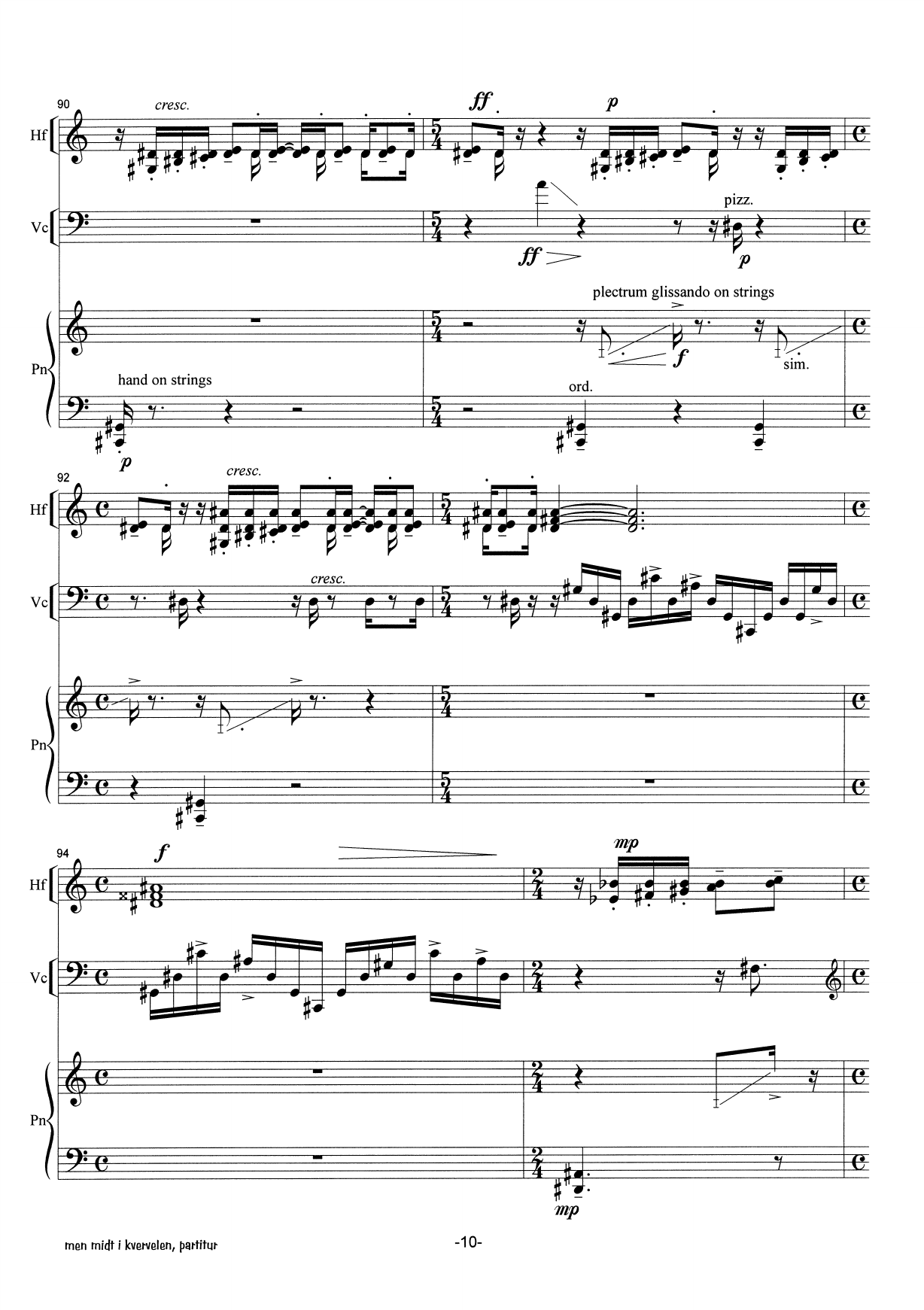but in the middle of the whirl : for Hardanger-fiddle, cello and piano - Image 10