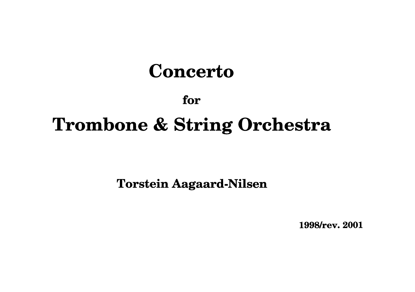 Concerto for Trombone & String Orchestra