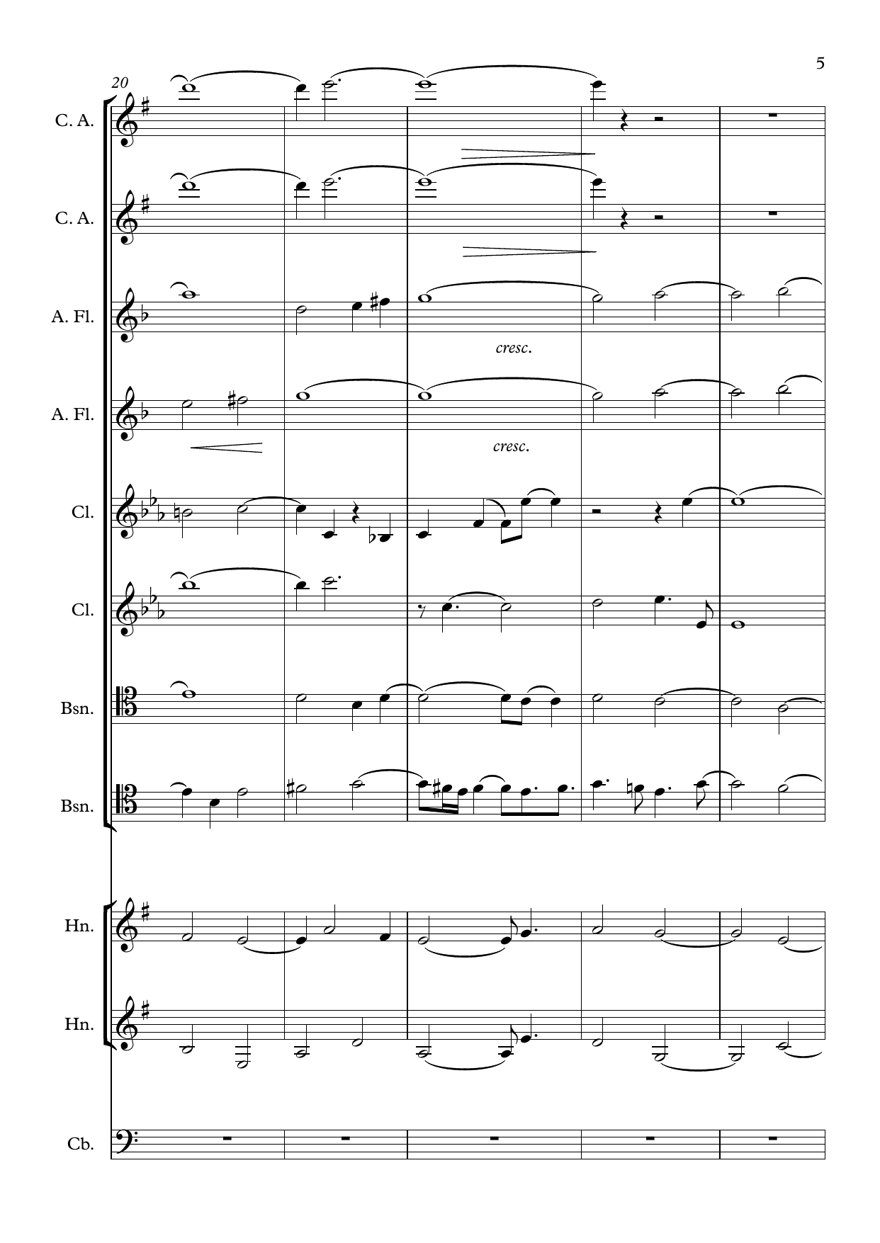 Lass O! Deine Tränen - For Double Woodwind Quintet and Contrabass - Bilde 7