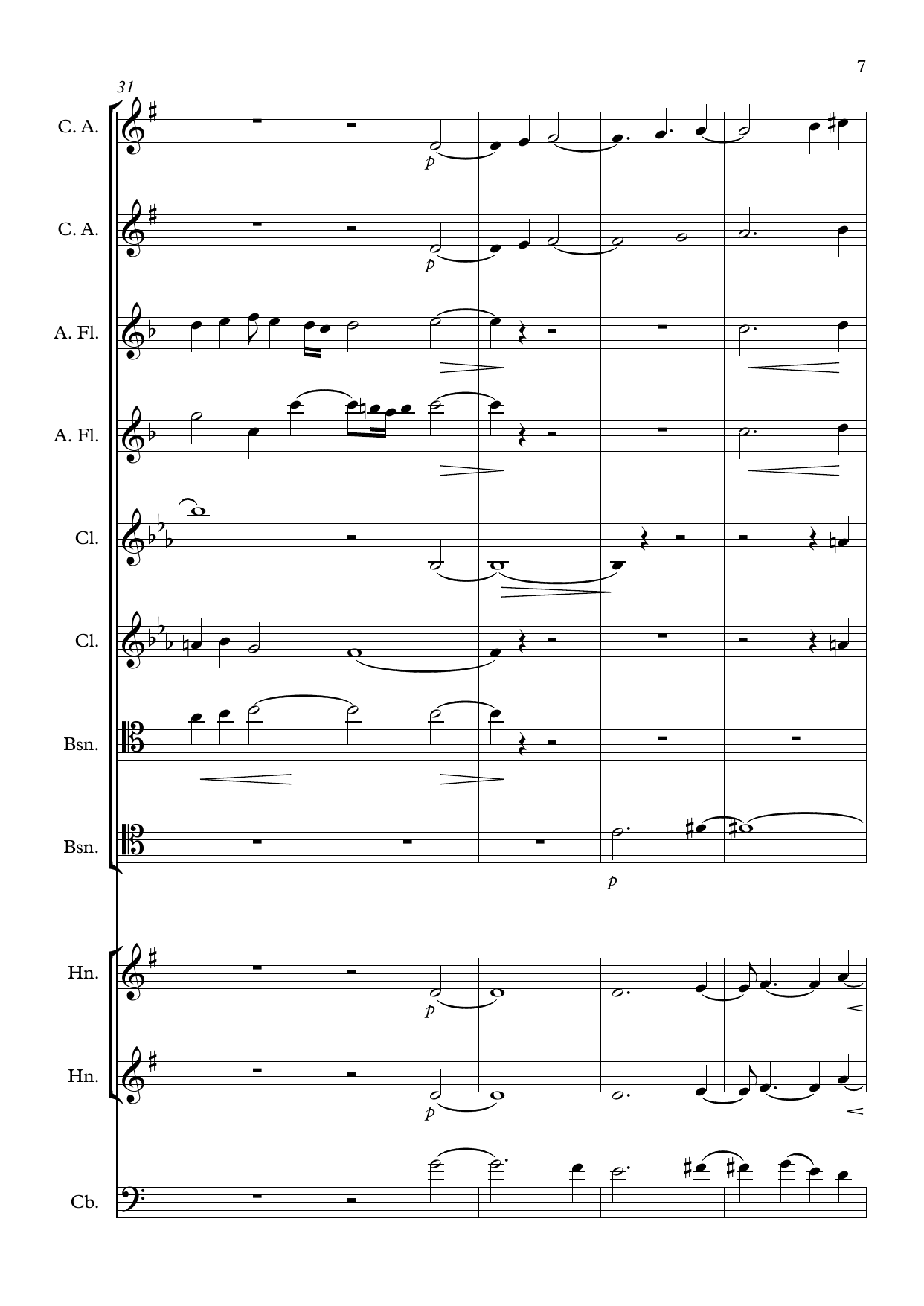 Lass O! Deine Tränen - For Double Woodwind Quintet and Contrabass - Bilde 9
