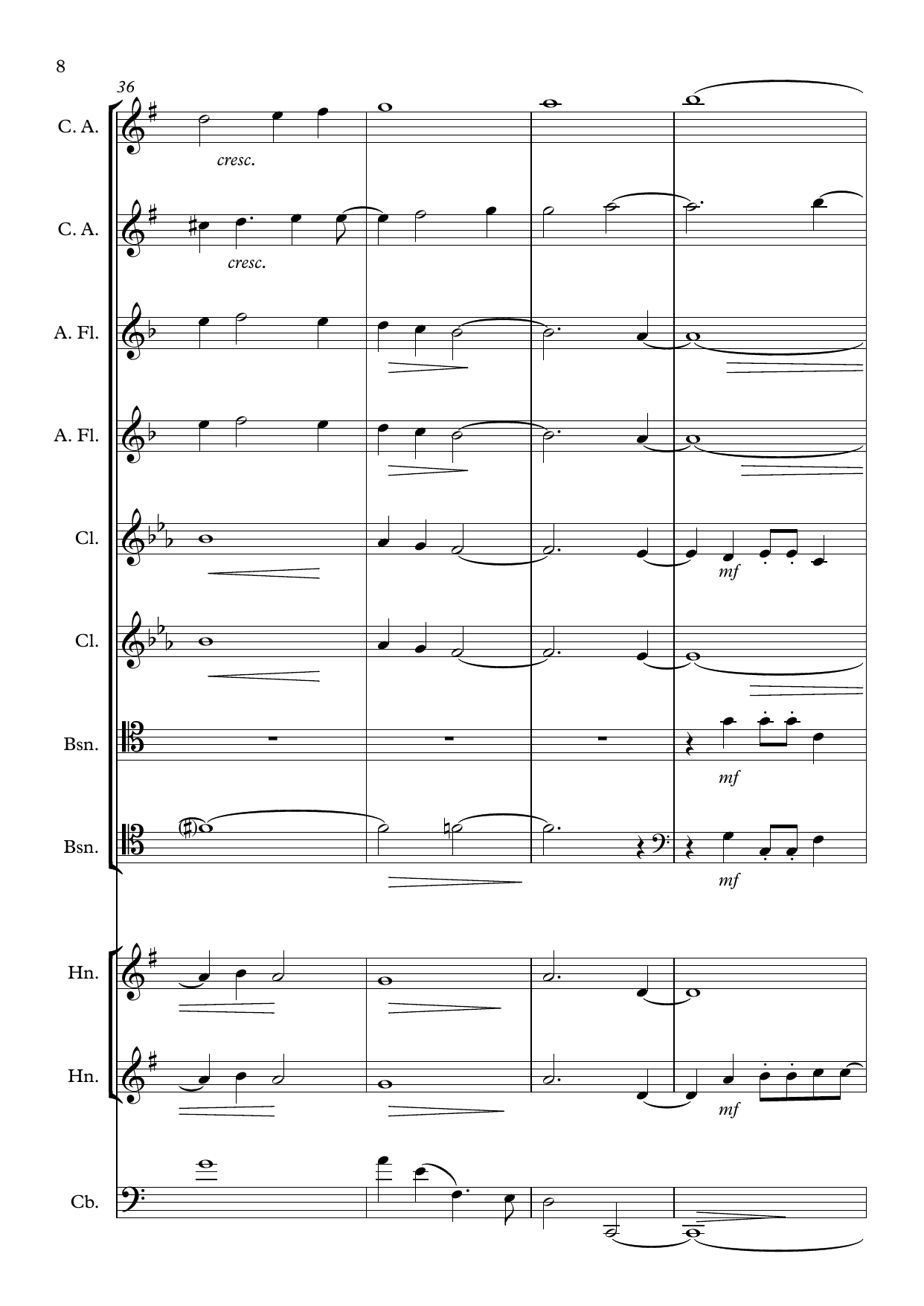 Lass O! Deine Tränen - For Double Woodwind Quintet and Contrabass - Bilde 10