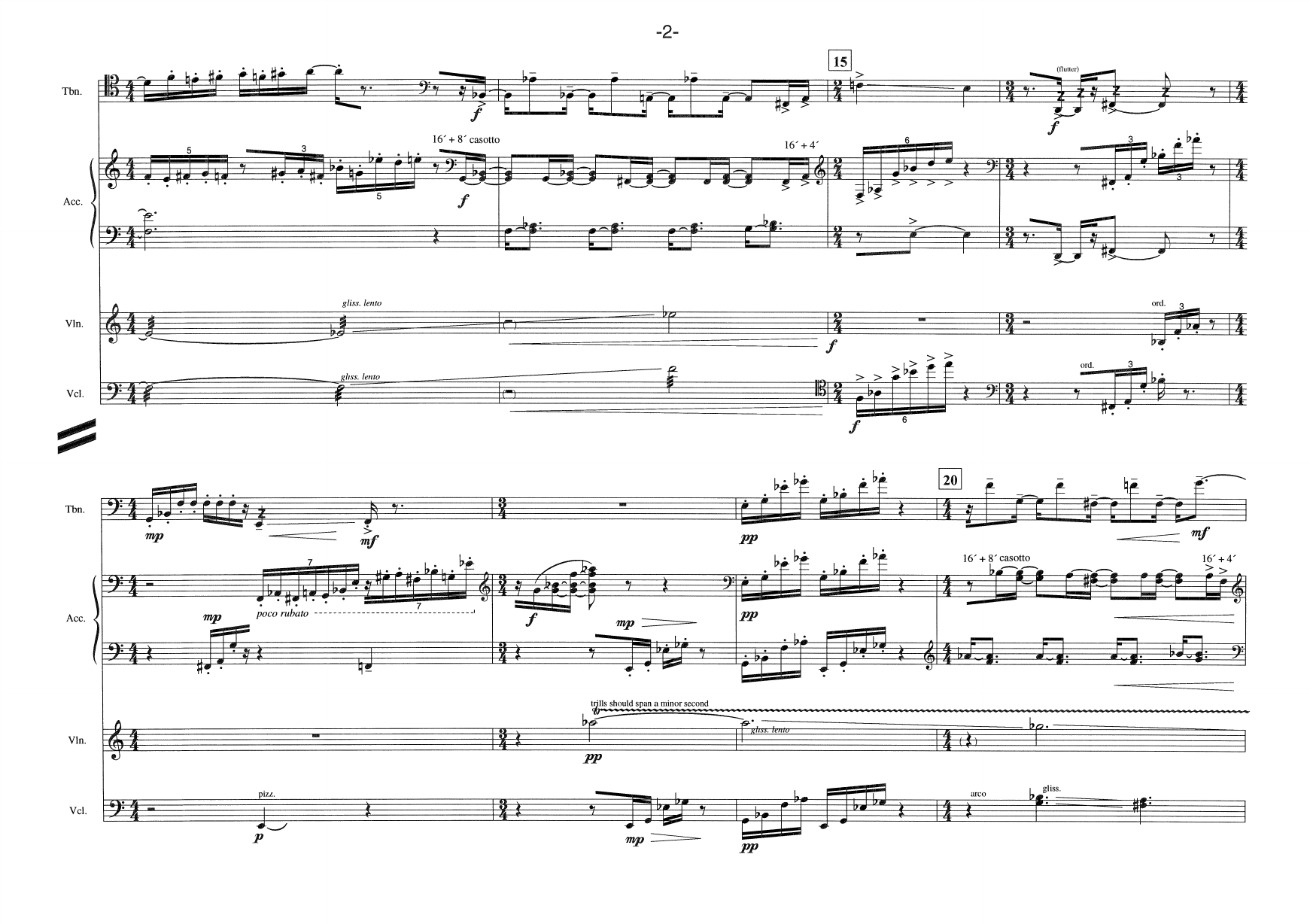 Crossing Lines - Quartet for Trombone, Accordion, Violin and Violoncello - Image 4