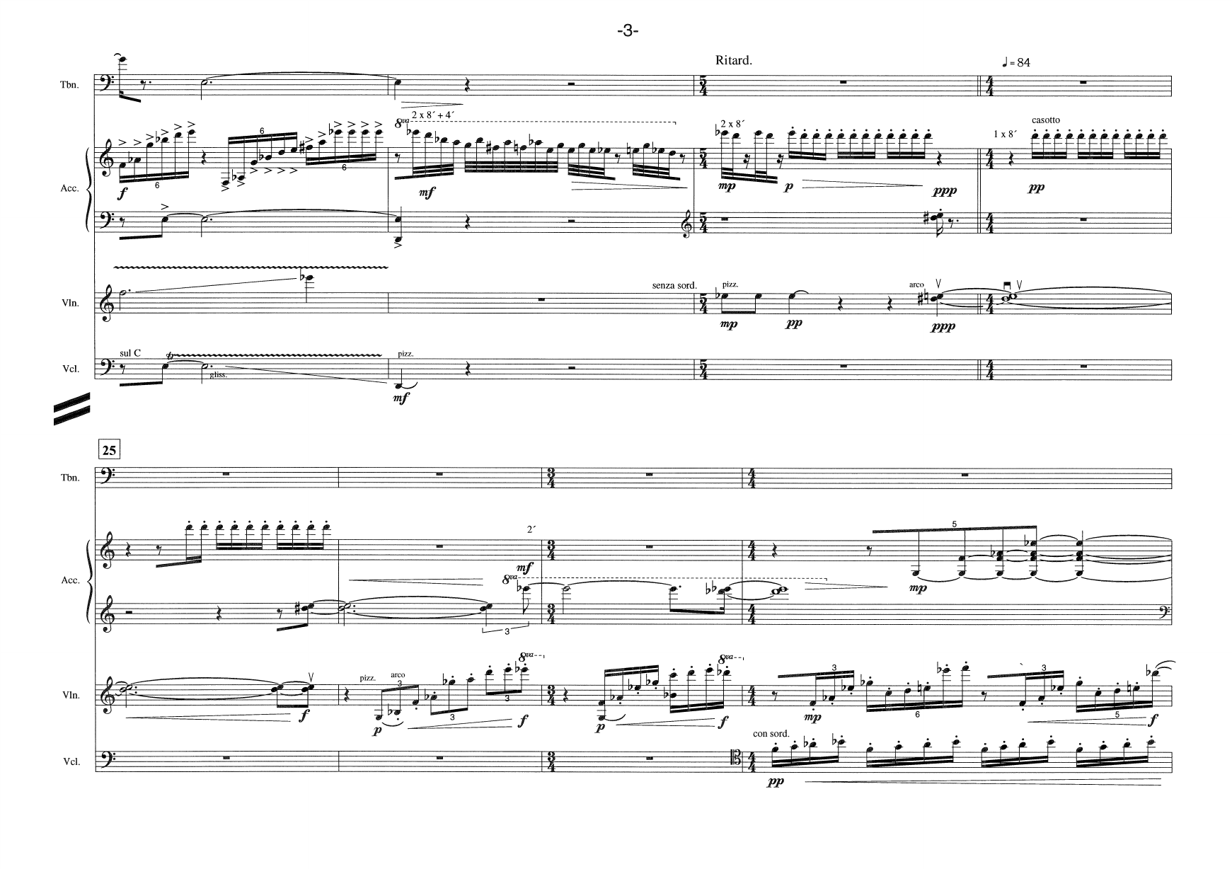Crossing Lines - Quartet for Trombone, Accordion, Violin and Violoncello - Image 5