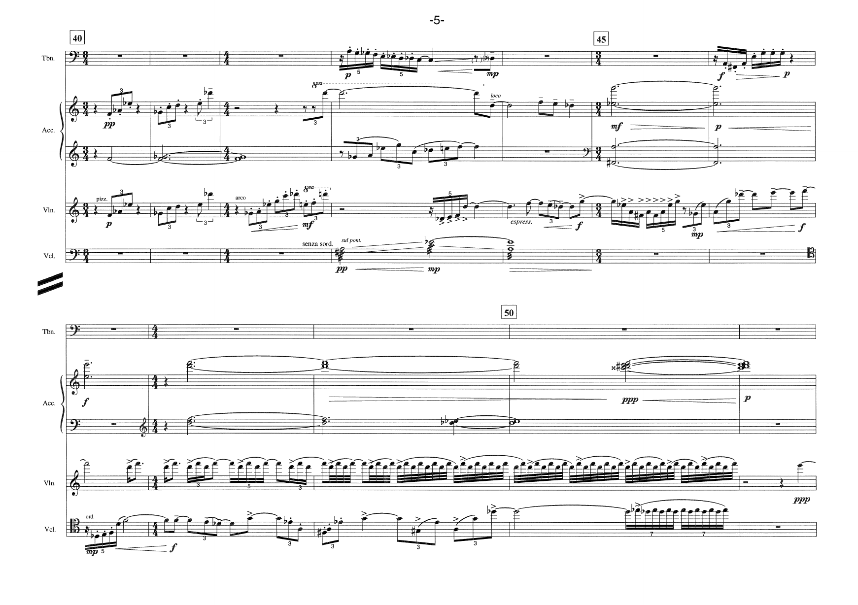 Crossing Lines - Quartet for Trombone, Accordion, Violin and Violoncello - Image 7