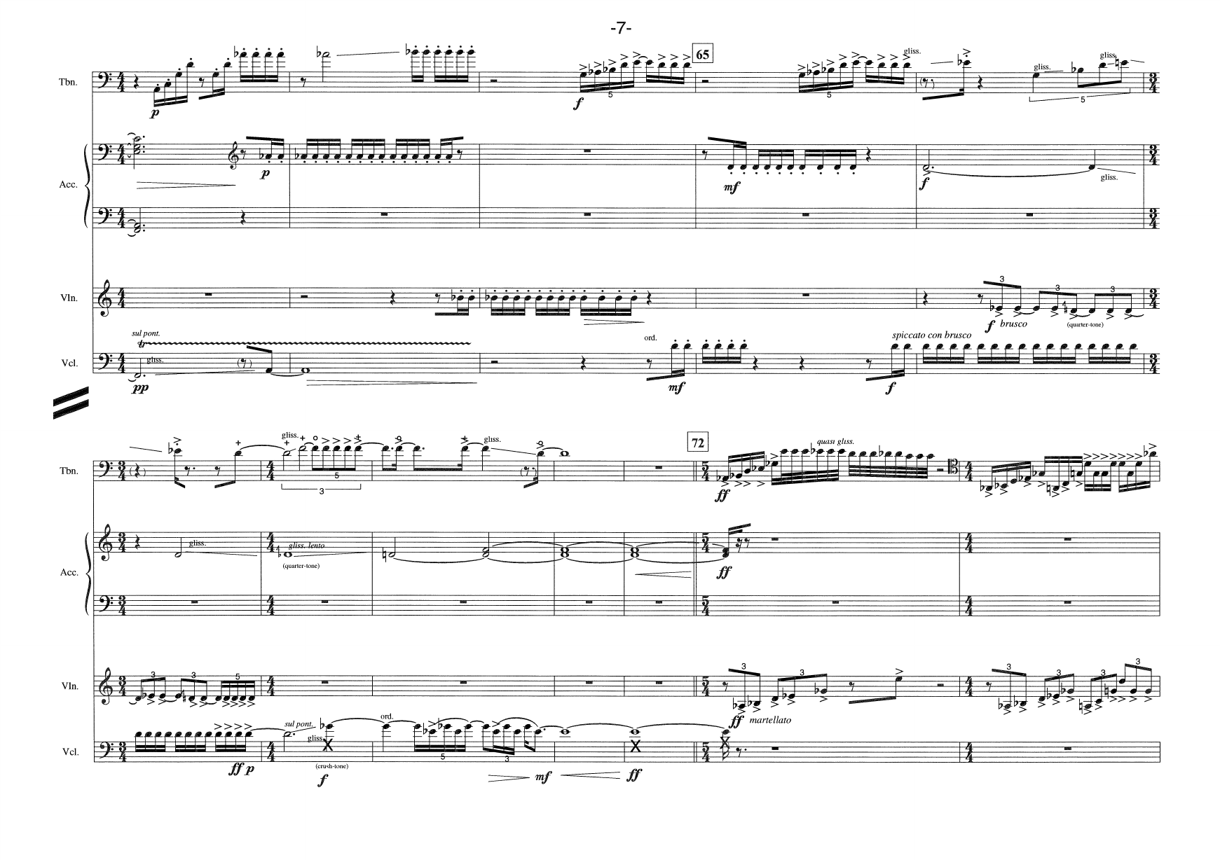 Crossing Lines - Quartet for Trombone, Accordion, Violin and Violoncello - Image 9